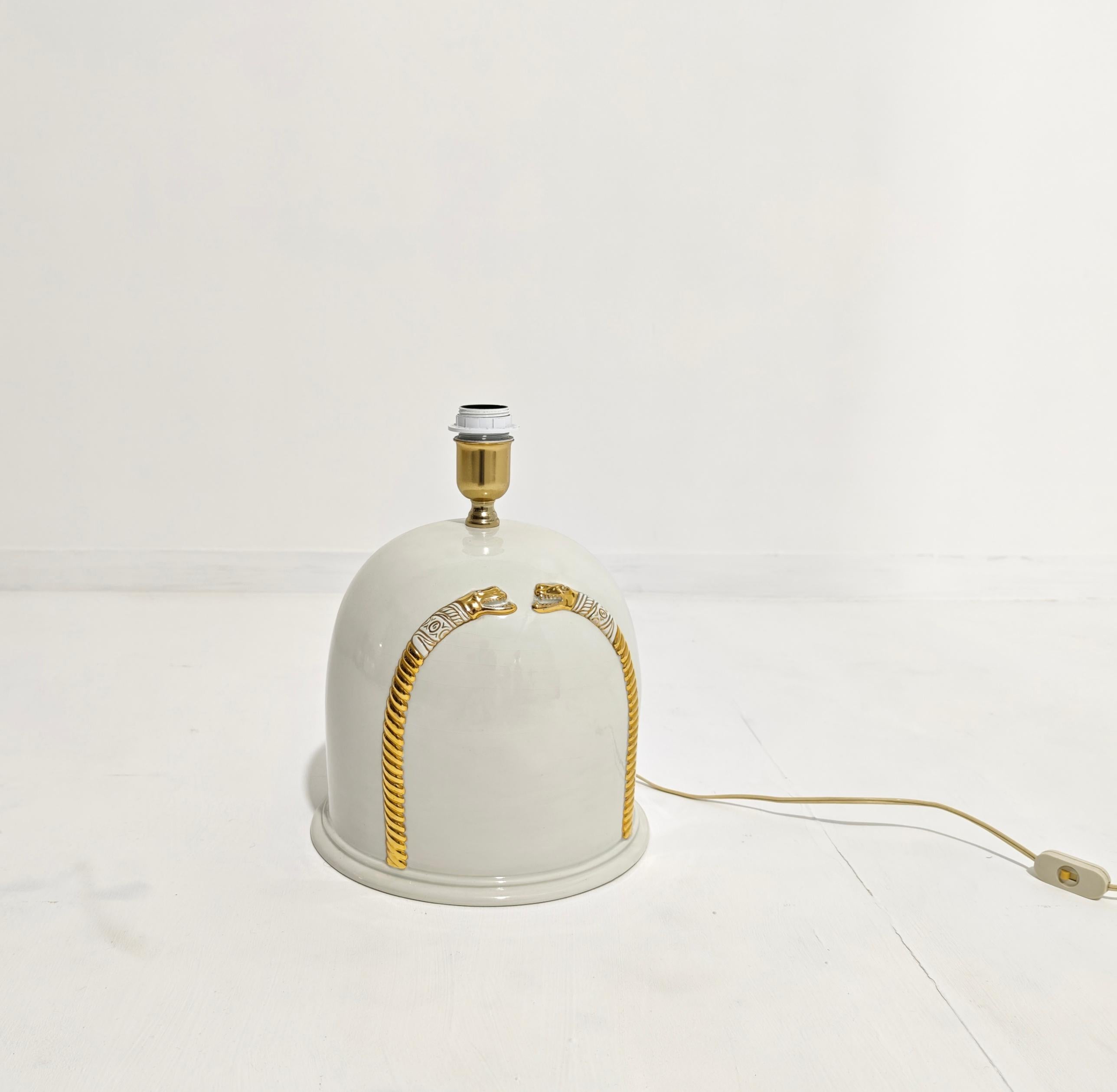 Mid-Century Modern Lampe de bureau italienne design mi-siècle moderne en céramique Paolo Traversi, années 1970/80 en vente