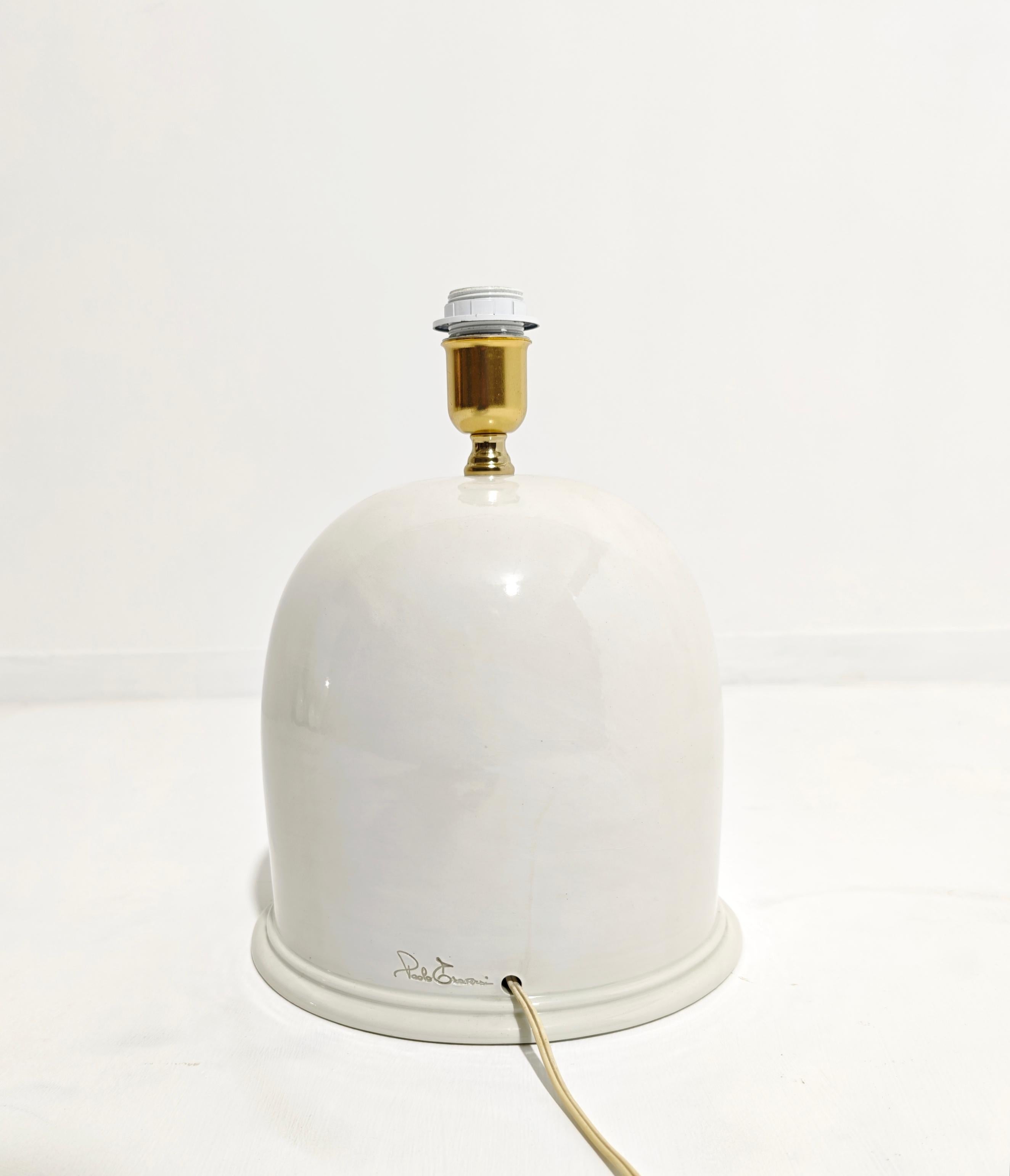 Émaillé Lampe de bureau italienne design mi-siècle moderne en céramique Paolo Traversi, années 1970/80 en vente