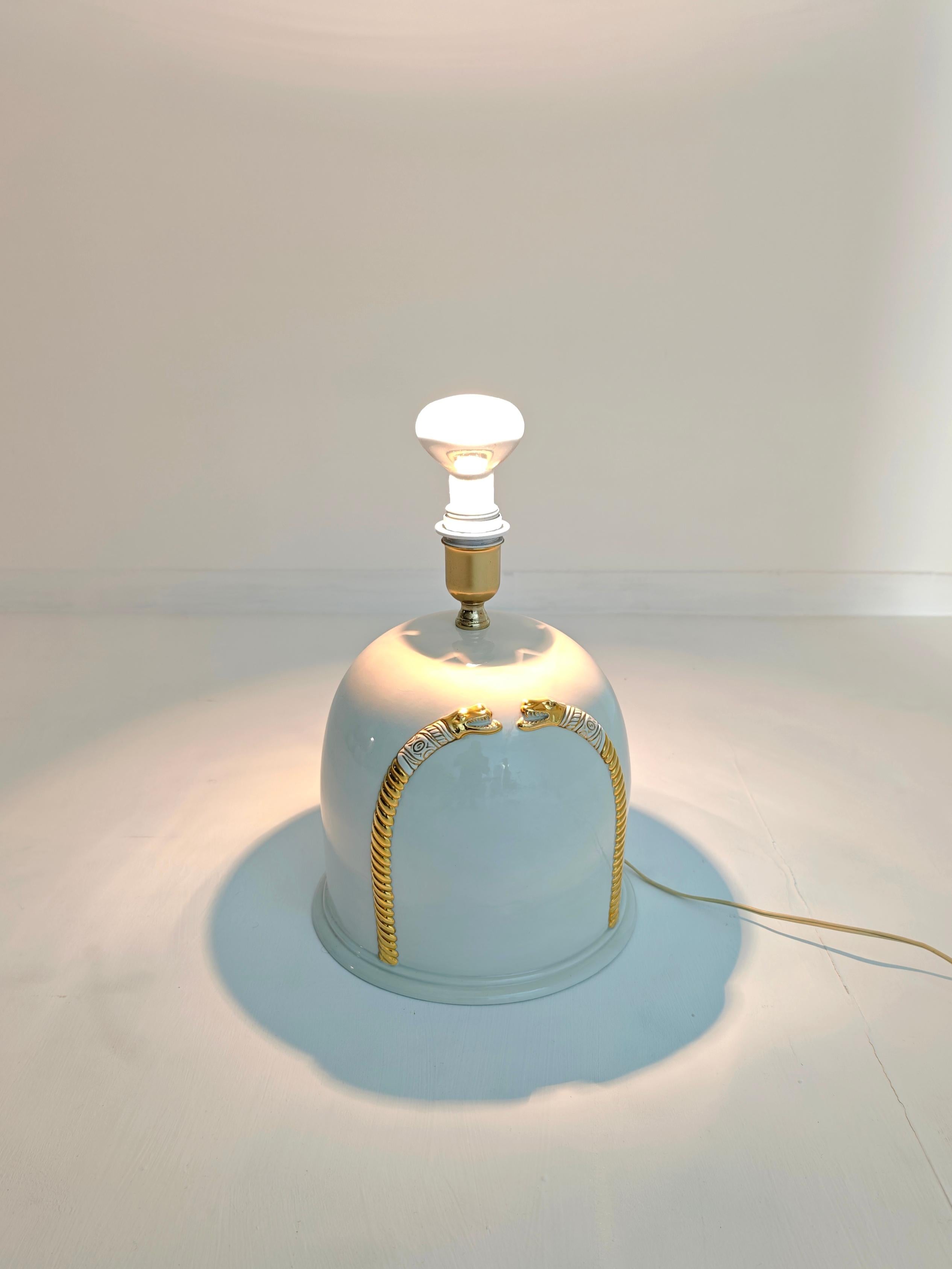20ième siècle Lampe de bureau italienne design mi-siècle moderne en céramique Paolo Traversi, années 1970/80 en vente