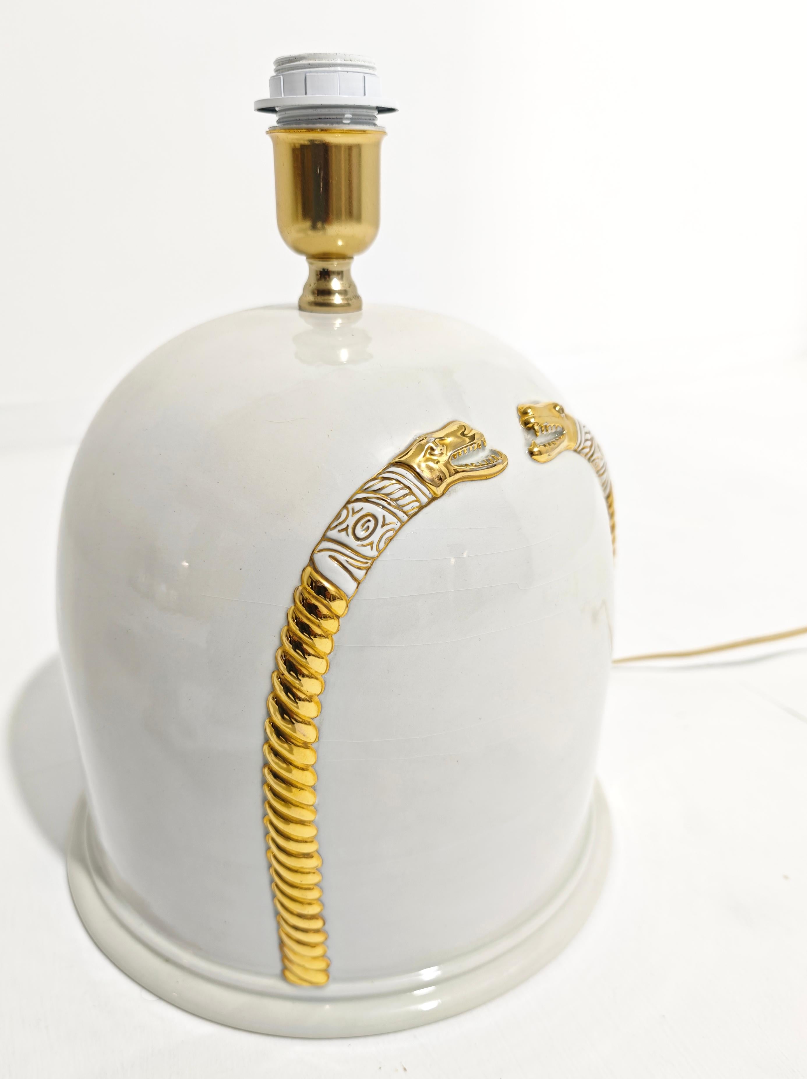 Céramique Lampe de bureau italienne design mi-siècle moderne en céramique Paolo Traversi, années 1970/80 en vente