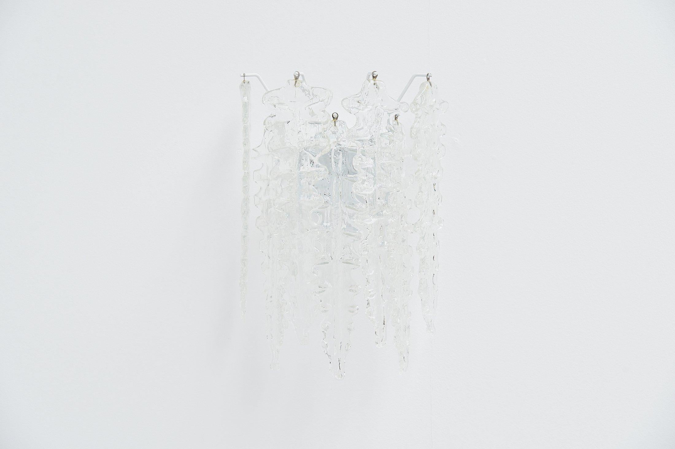 Mid-20th Century Paolo Venini Clear Glass Wall Lamp, Italy, 1960