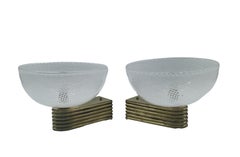Paolo Venini Pair of Murano Glass Wall Lamps "Reticello, 1930s