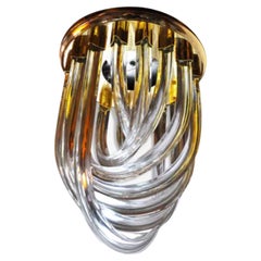 Paolo Venini Curved Glass Ceiling Lamp, 1970, Italy