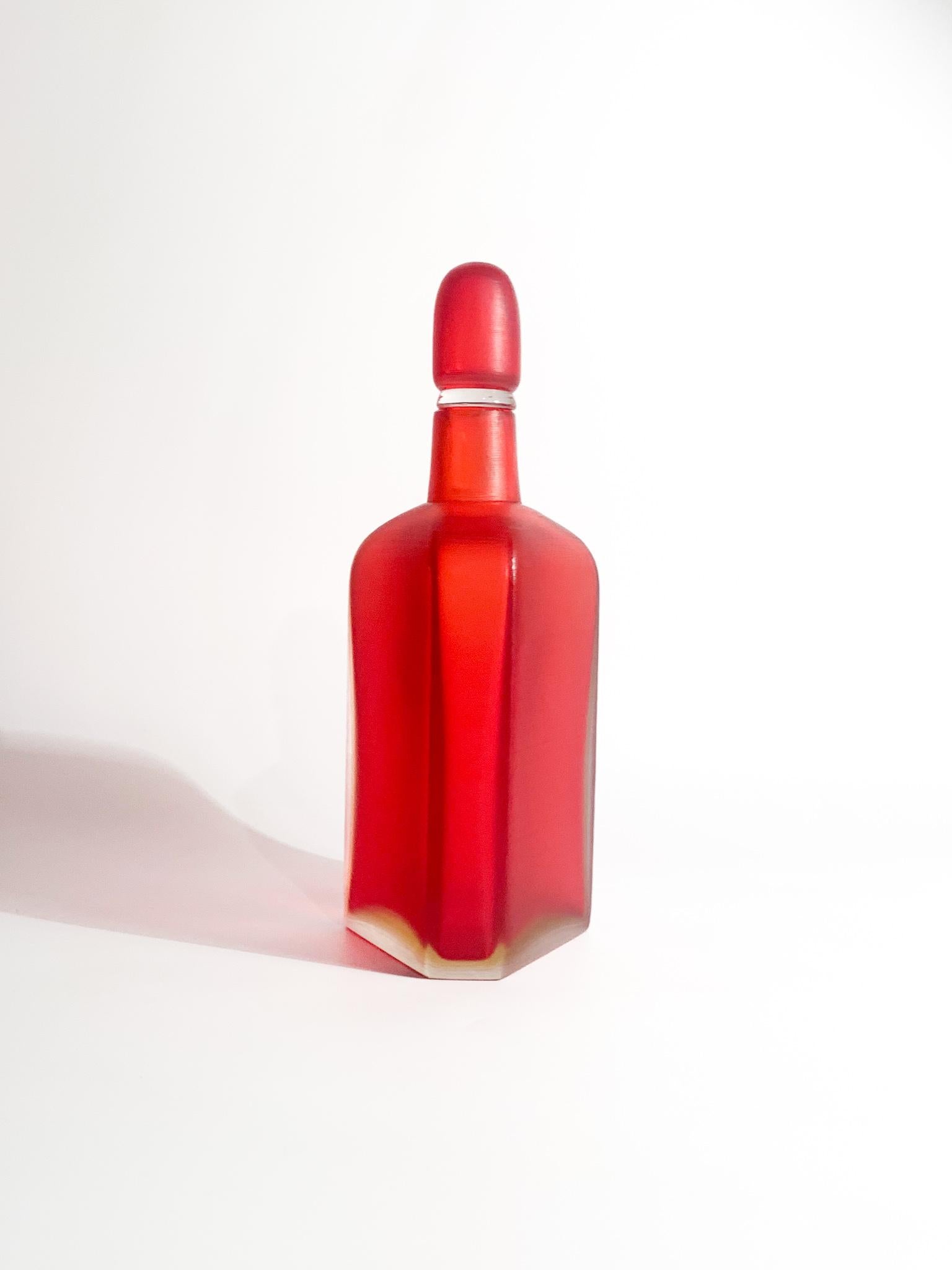 Paolo Venini Gravierte Murano Glasflasche von 2004 im Angebot 5