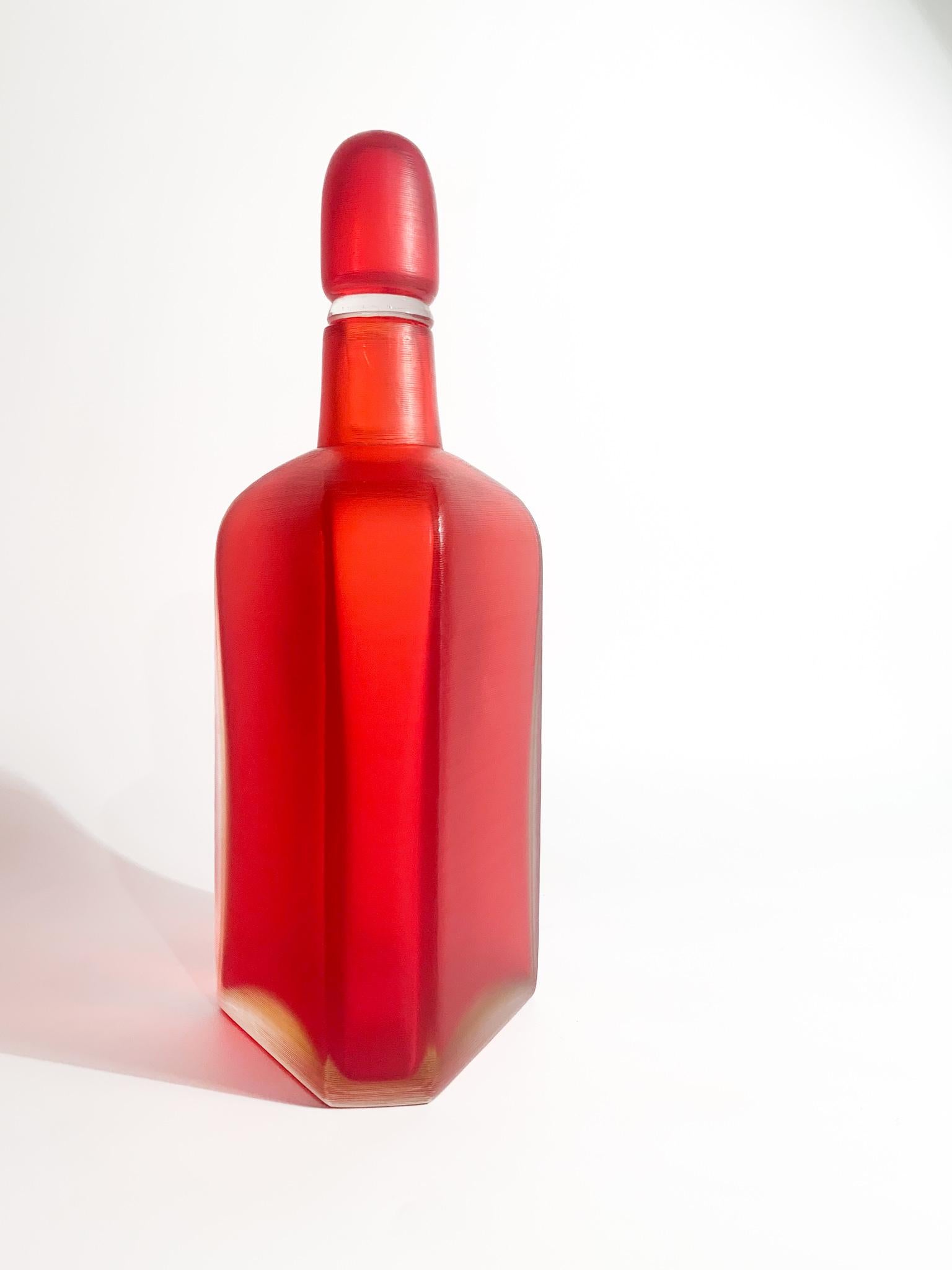 Paolo Venini Gravierte Murano Glasflasche von 2004 im Zustand „Gut“ im Angebot in Milano, MI