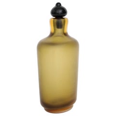 Paolo Venini for Venini Inciso Murano Amber Glass Italian Bottle