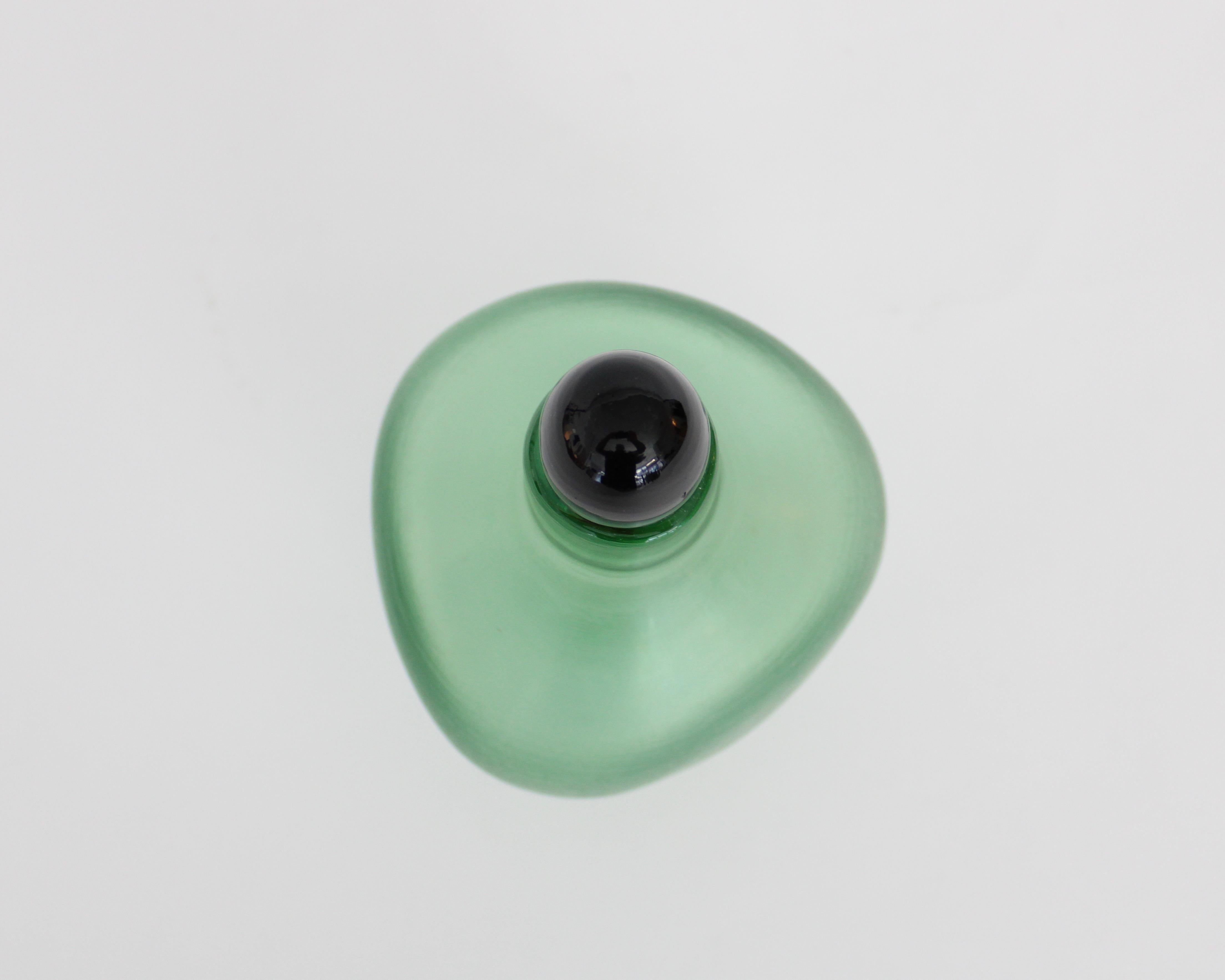 Paolo Venini for Venini Inciso Murano Green Glass Italian Bottle 3