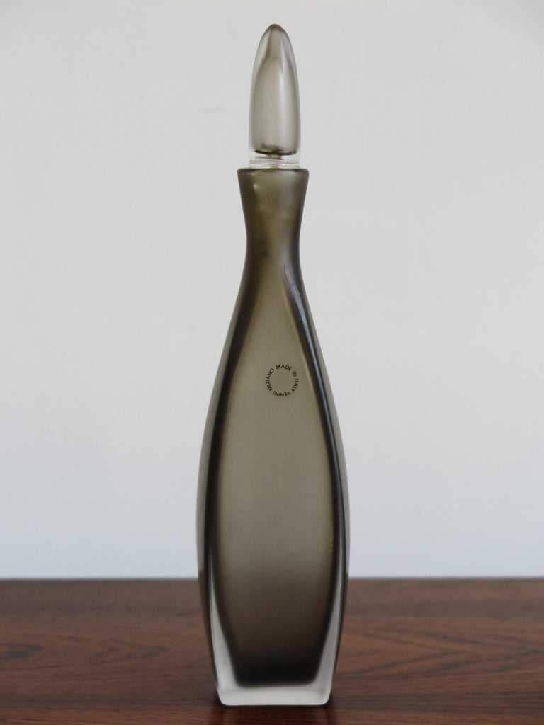 Paolo Venini for Venini Italy Glass Bottle Series “Incisi”, 1988 For