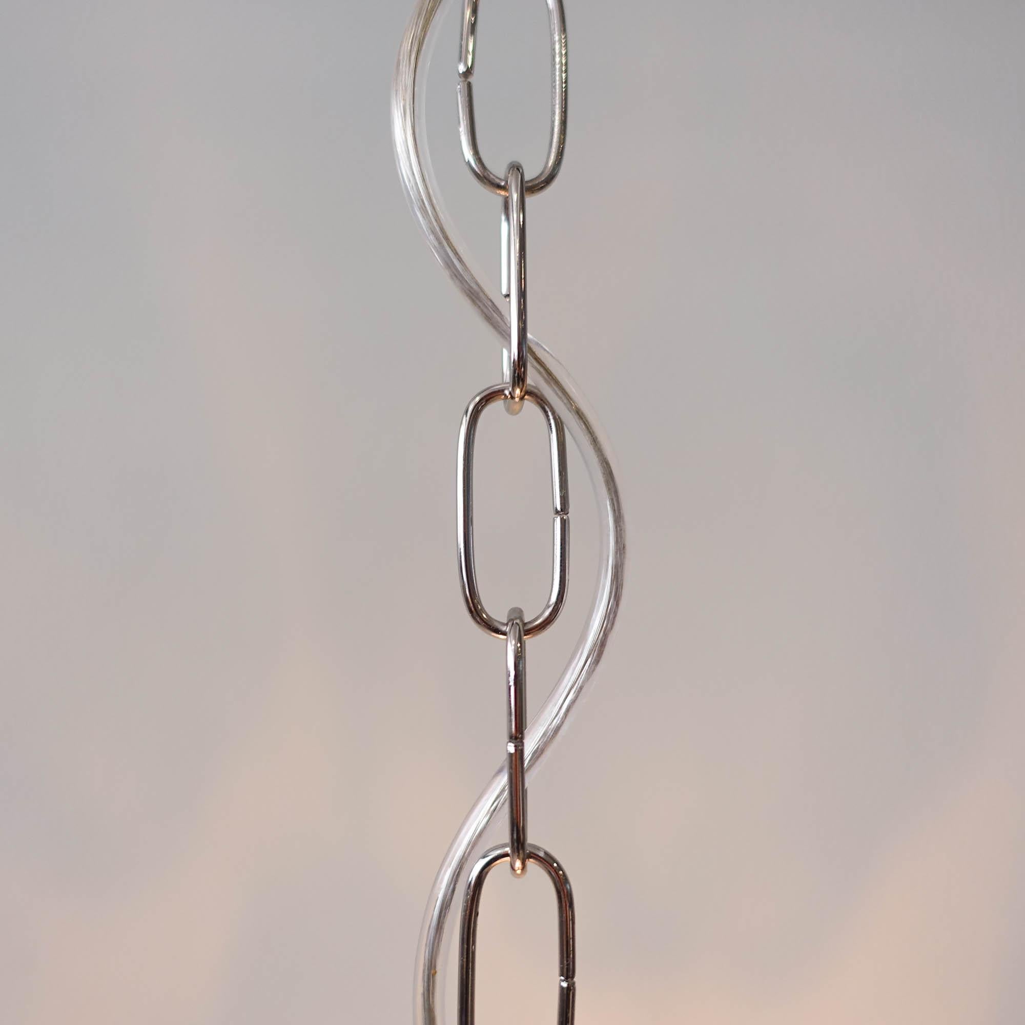 Paolo Venini Glass Flower Chromed Sputnik Chandelier for VeArt. 7 bulbs, 1960's 4