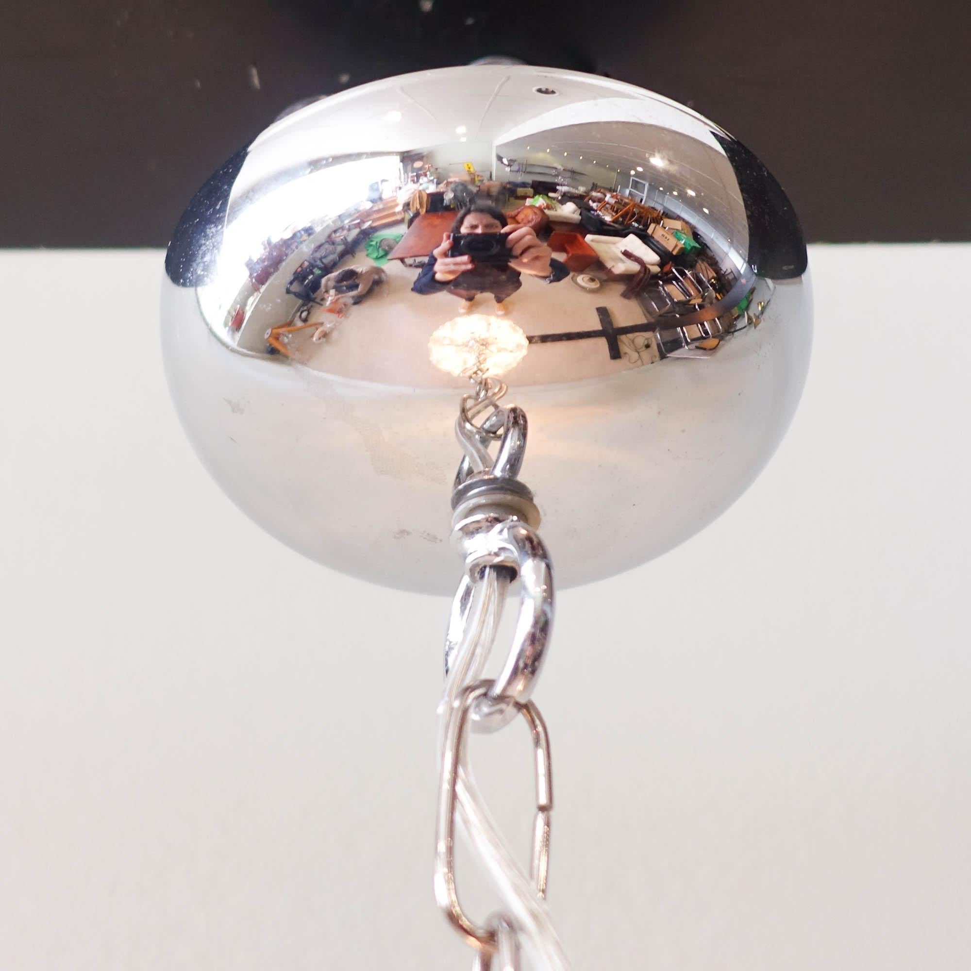 Paolo Venini Glass Flower Chromed Sputnik Chandelier for VeArt. 7 bulbs, 1960's 5