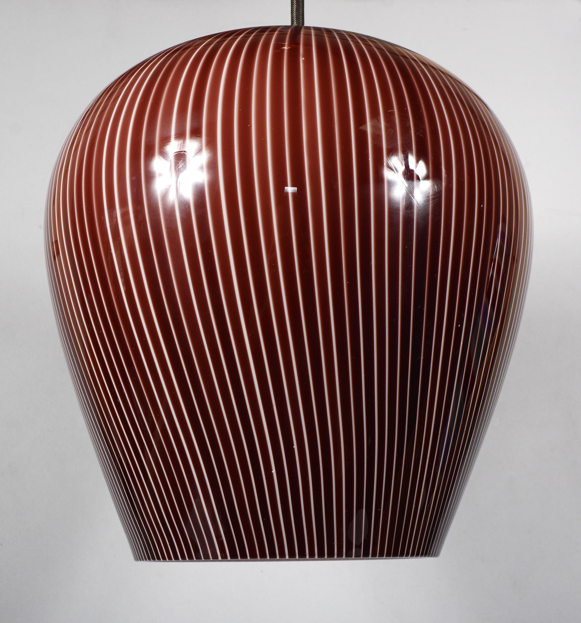 Mid-Century Modern Paolo Venini Glass Pendant Lamp