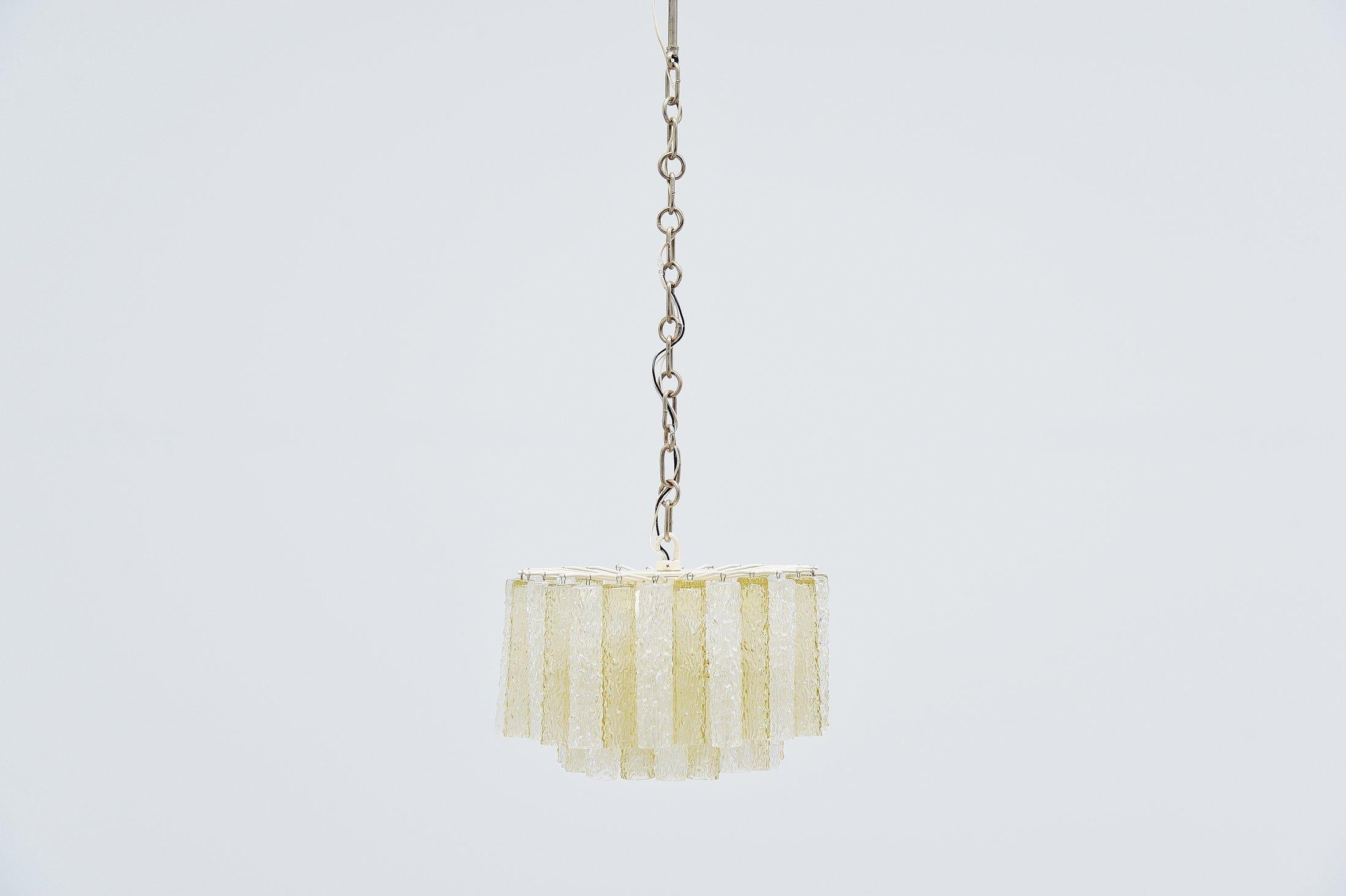 Metal Paolo Venini Glass Tubes Chandelier Murano, Italy, 1960