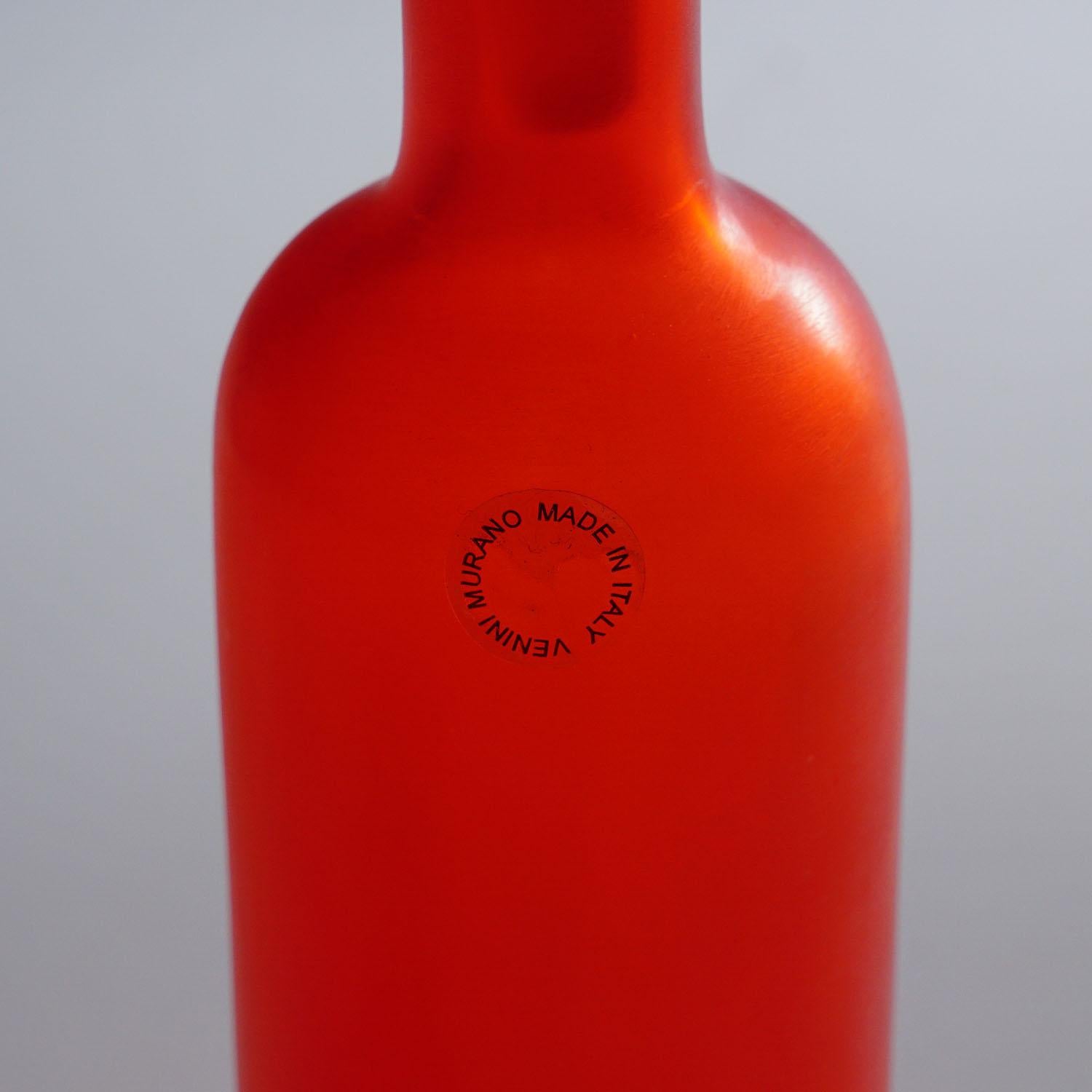 Paolo Venini Inciso-Glasflasche, hergestellt von Venini, 1990er Jahre (Italienisch) im Angebot