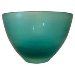 Paolo Venini Inciso Turquoise Italia Bol en verre de Murano signé