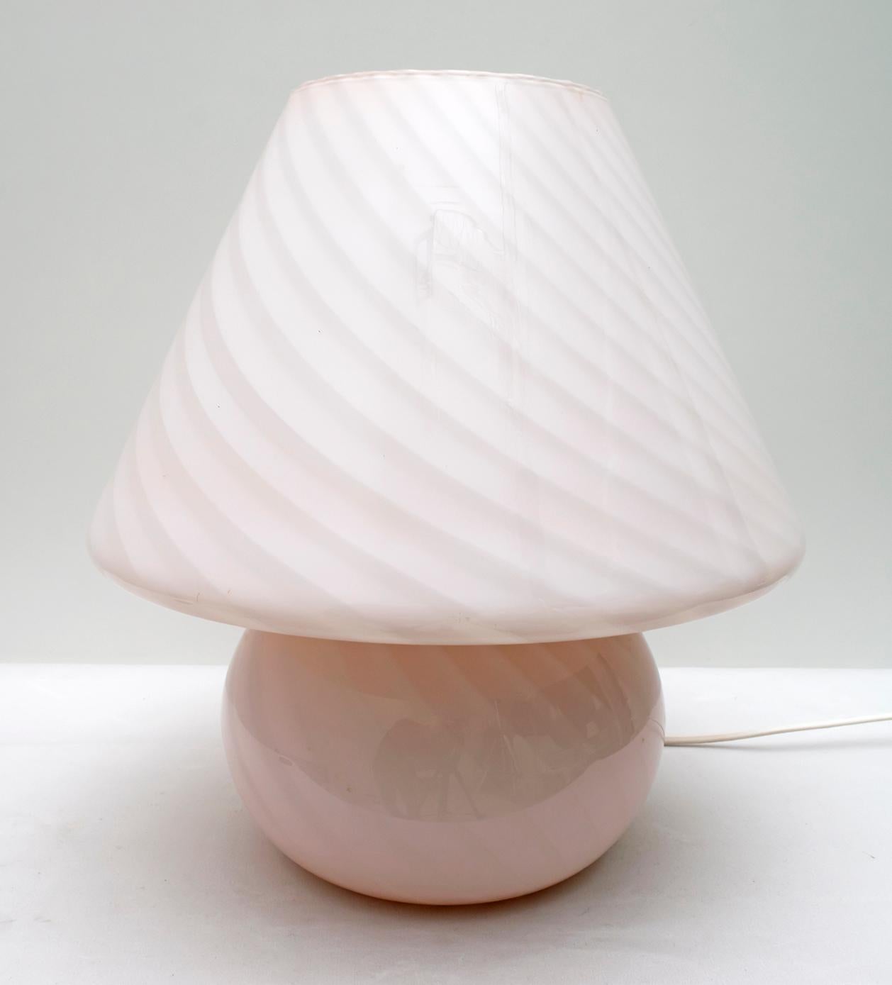Mid-Century Modern Paolo Venini Midcentury Italian Murano glass Mushroom Table Lamp for Venini