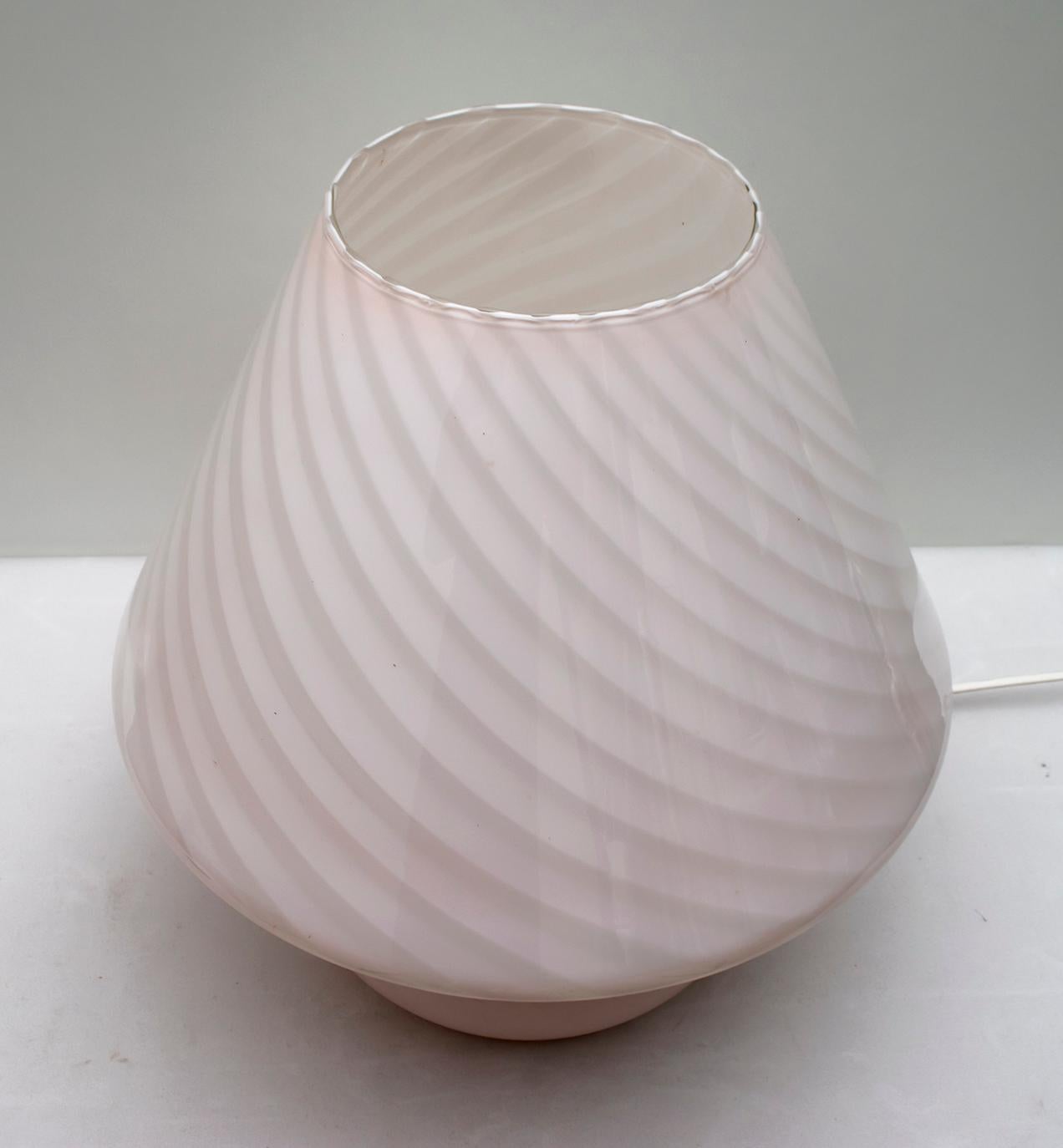 Late 20th Century Paolo Venini Midcentury Italian Murano glass Mushroom Table Lamp for Venini