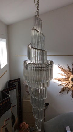 Paolo Venini Multi Tier Murano Glass Spiral Chandelier, 20th Century