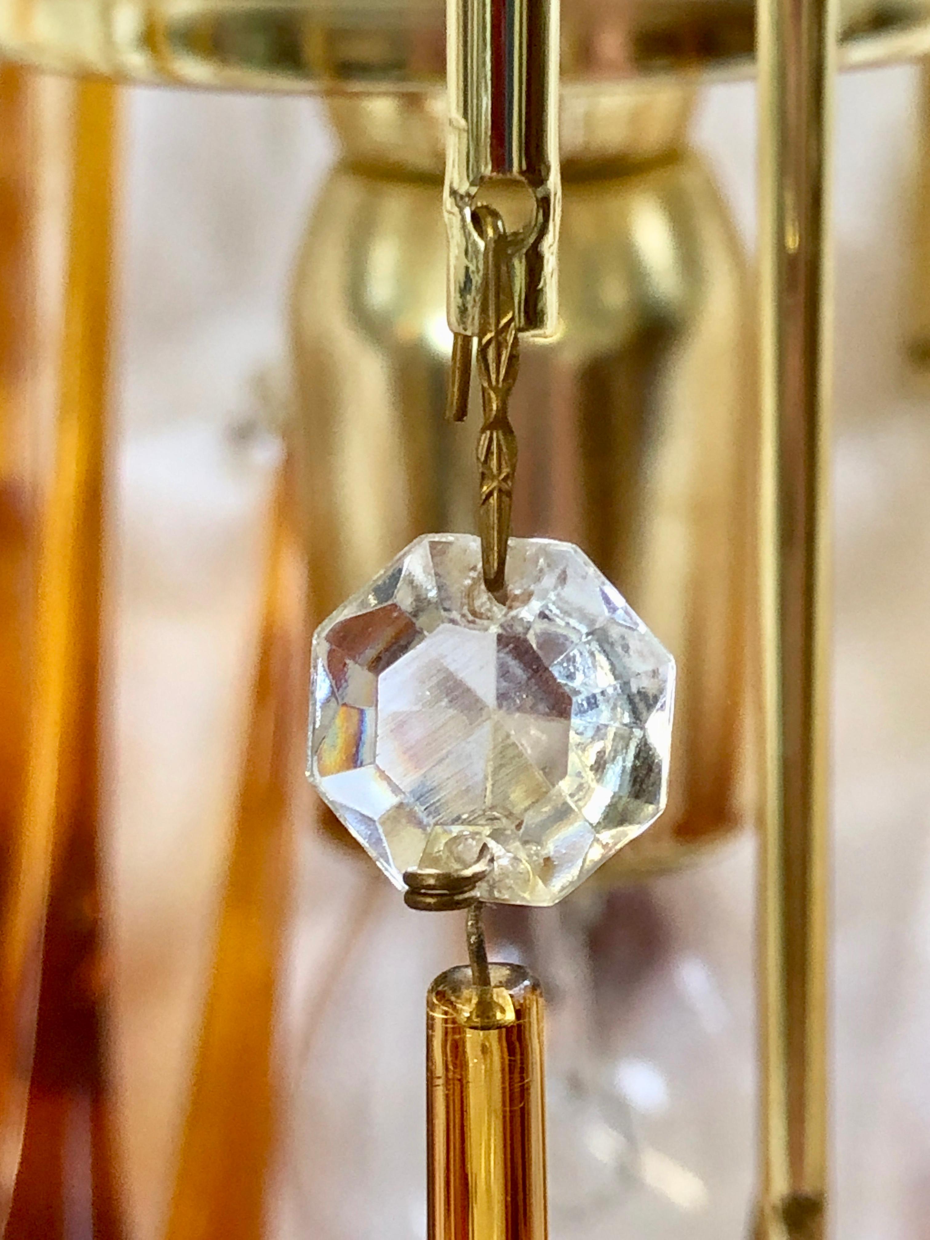 20th Century Paolo Venini Murano Amber Glass Teardrop Chandelier Eurolux, 1960s, Germany