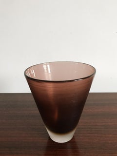 Paolo Venini Murano Italy Midcentury Glass Vase “Incisi” Serie, 1956
