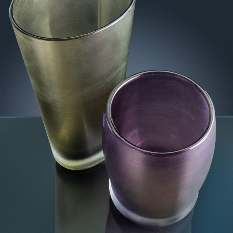Paolo Venini, Pair of Vases, Venini Production Engraved Series, 1956-57 ...