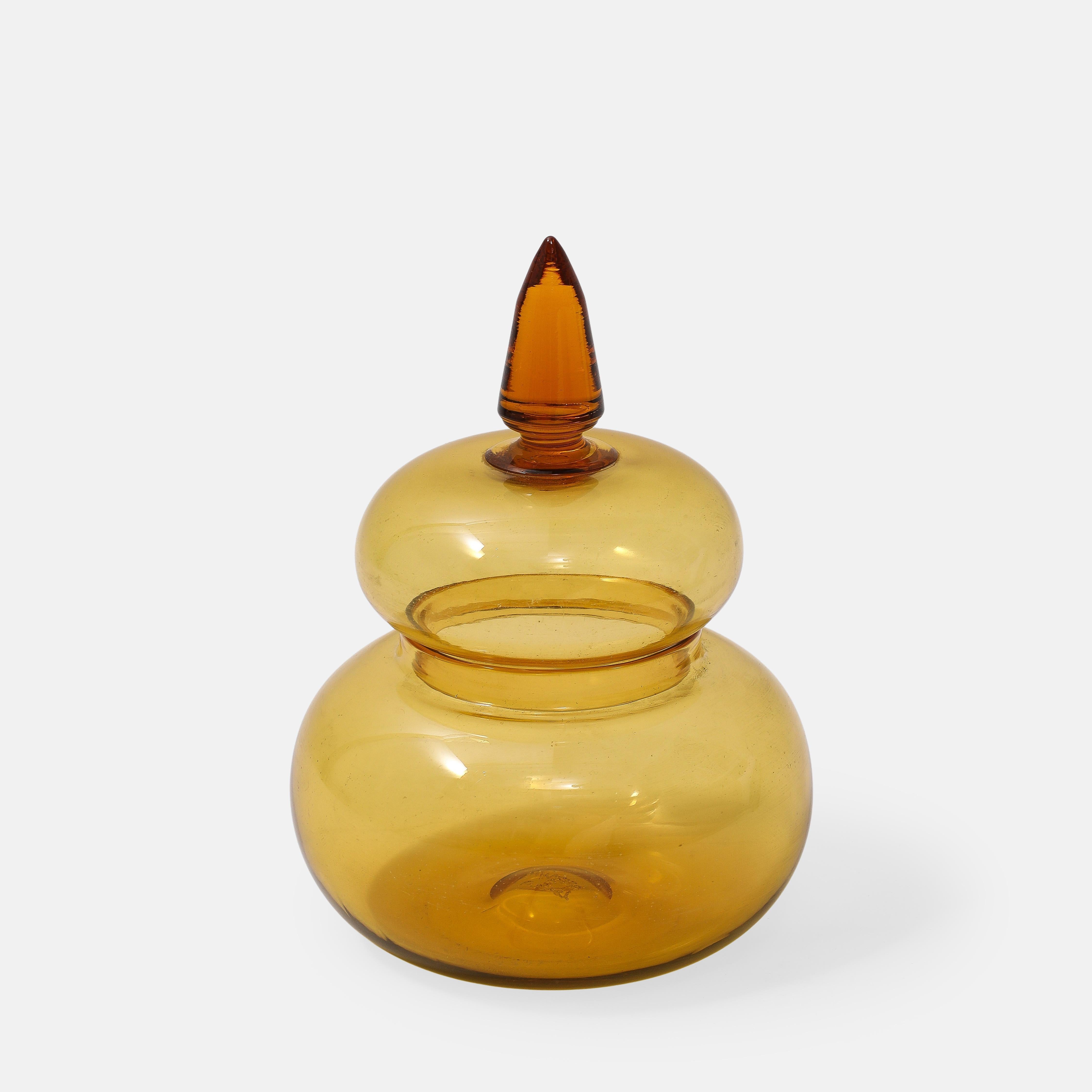 Paolo Venini Seltenes Apothekergefäß Model No. 4742 aus Braunglas, Italien, 1960er Jahre (Italienisch) im Angebot