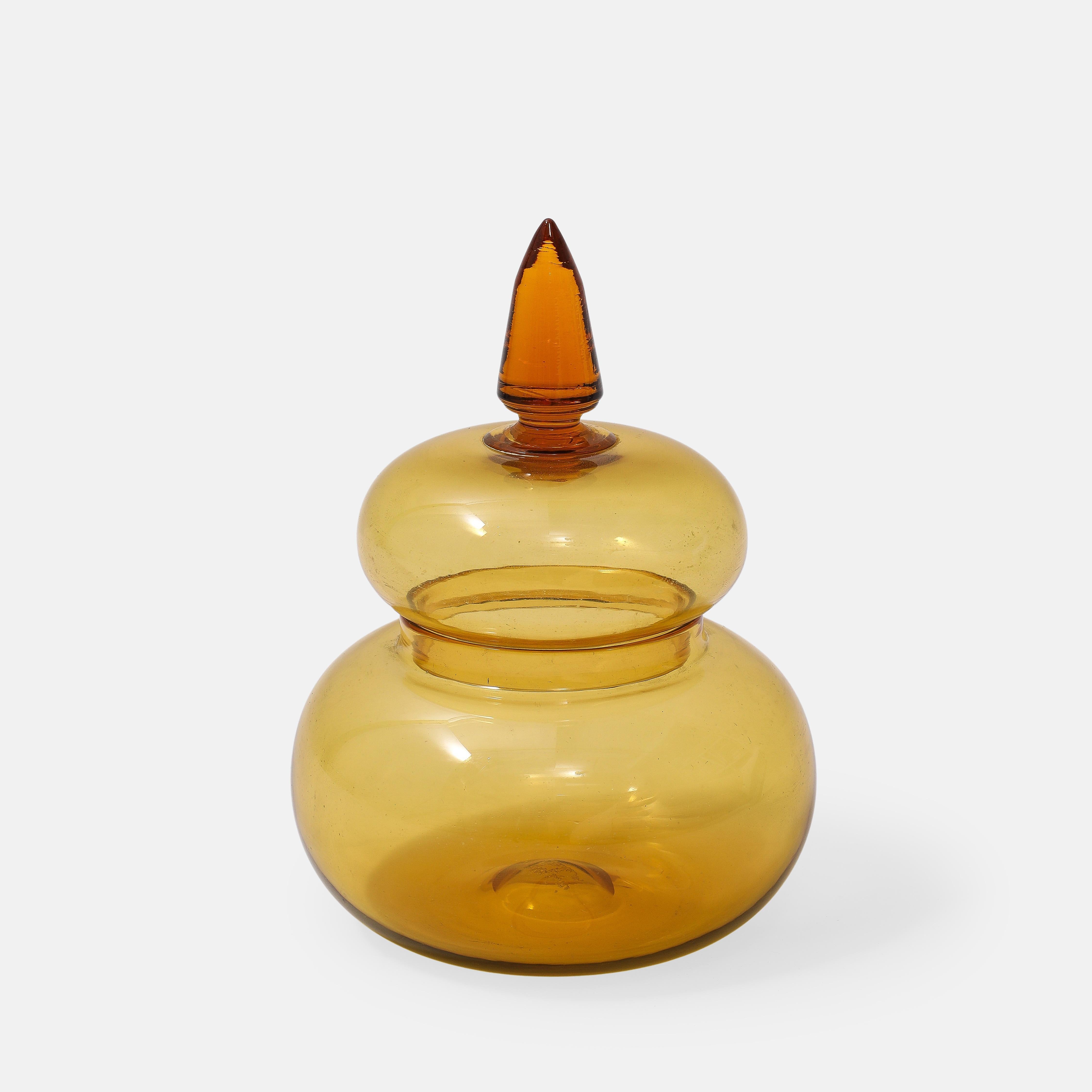Paolo Venini Seltenes Apothekergefäß Model No. 4742 aus Braunglas, Italien, 1960er Jahre im Zustand „Gut“ im Angebot in New York, NY