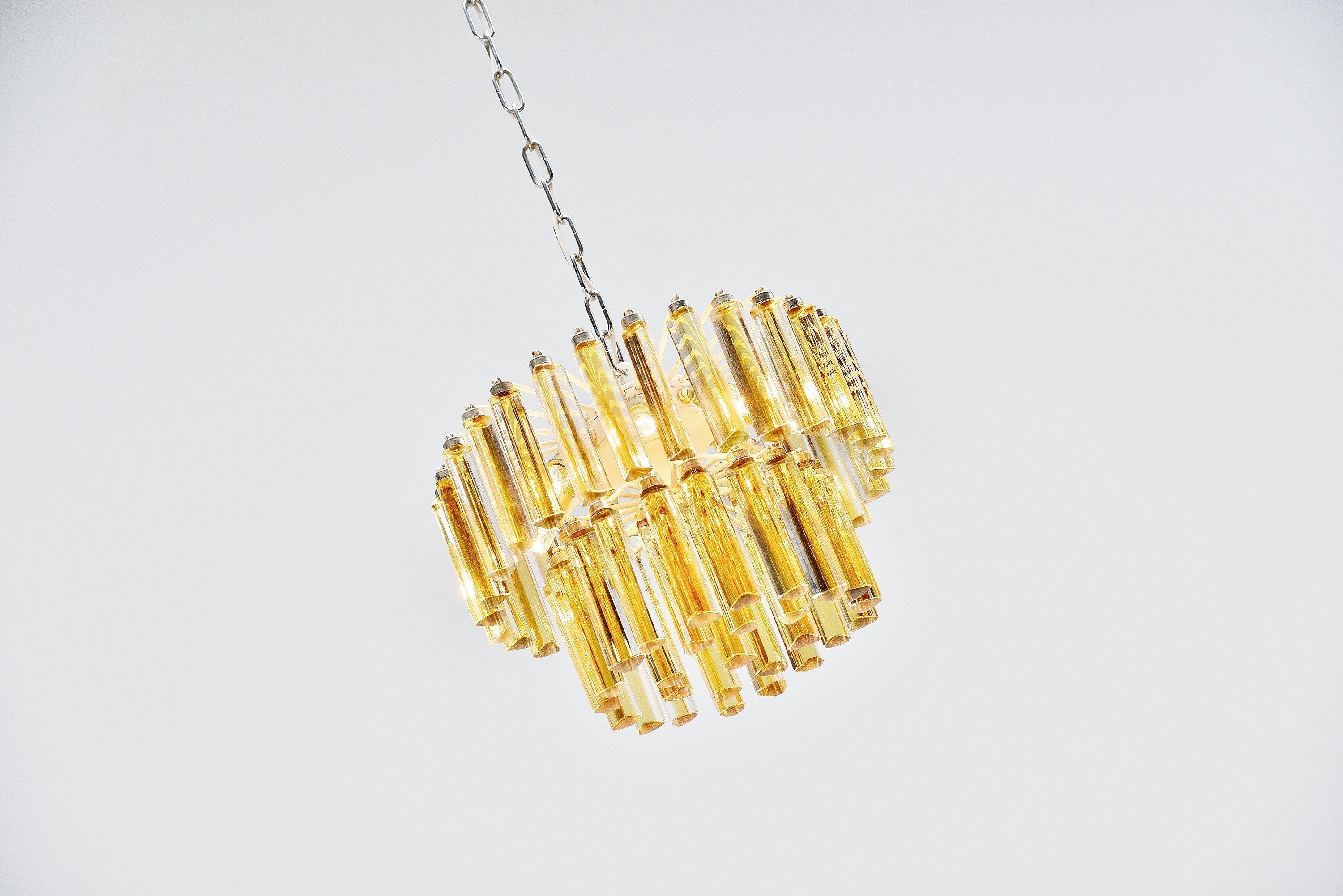 Mid-Century Modern Paolo Venini Triedo Chandelier, Italy, 1960