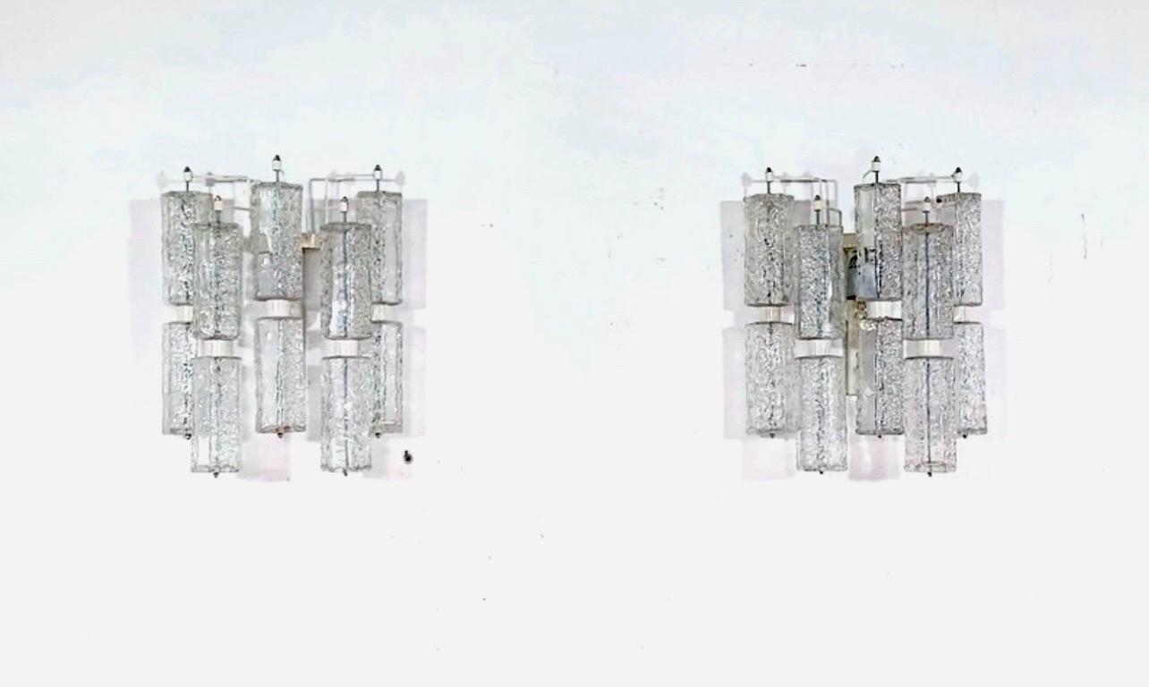 Paolo Venini Venini iluminación de pared Cristal murano 4 unidades , Italie 1960 Moderno de mediados de siglo en venta