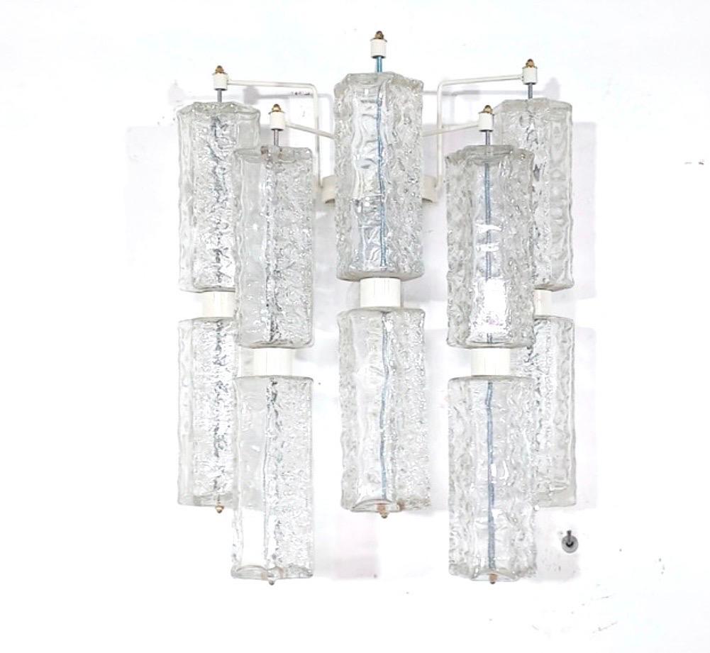 Metà XX secolo Paolo Venini Venini illuminazione da parete Vetro di Murano PAIR , Italie 1960 in vendita