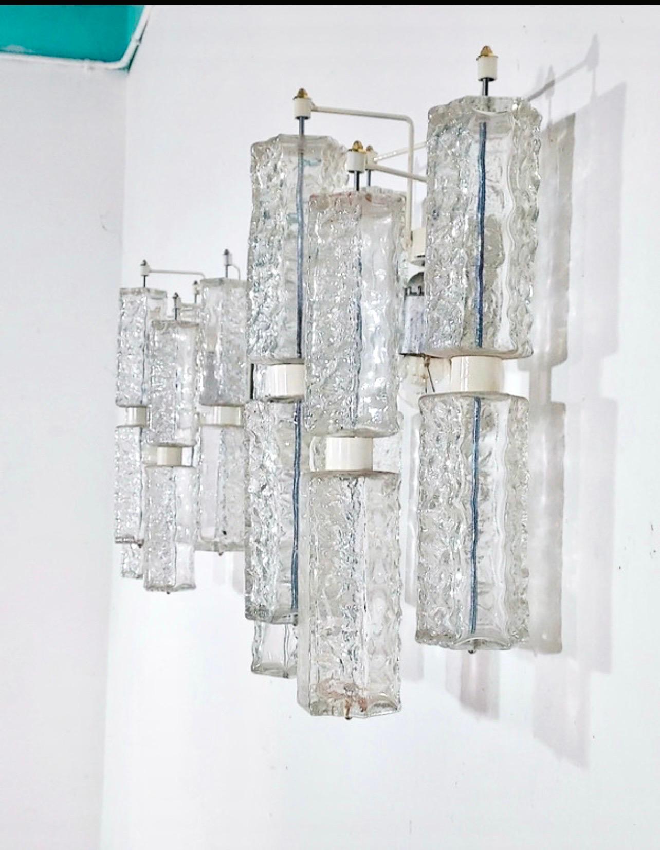 Italiano Paolo Venini Venini illuminazione da parete Vetro di Murano con struttura in metallo, Italia 1960 in vendita
