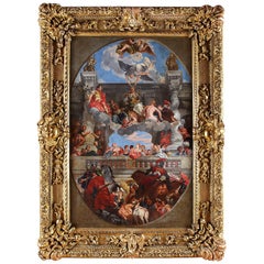 Un óleo sobre lienzo del siglo XVIII-XIX "El triunfo de Venecia" según Paolo Veronese