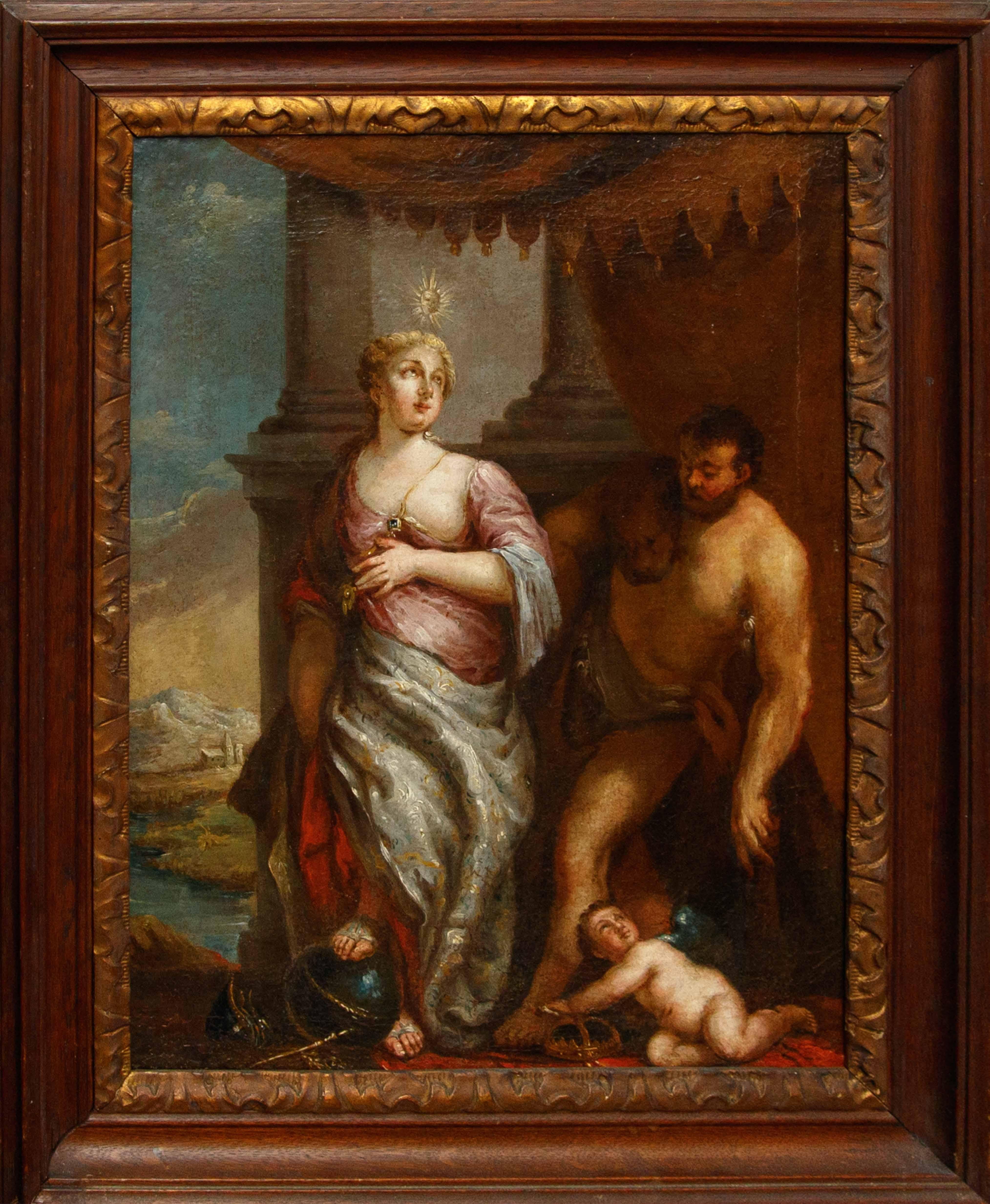 Seguidor de Paolo Veronese (Verona, 1528 - Venecia, 1588)

Alegoría de la sabiduría y la fuerza

Óleo sobre lienzo, 48 x 36,5 cm

Marco, 61 x 48 cm

La Alegoría de la Sabiduría y la Fuerza es un cuadro realizado en 1565 en Venecia por Paolo Veronese