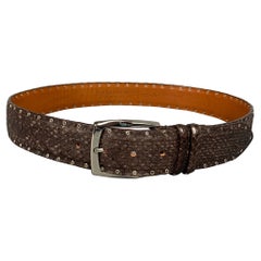PAOLO VITALE Size 37 Brown 
Silver Snake Skin Grommets Belt