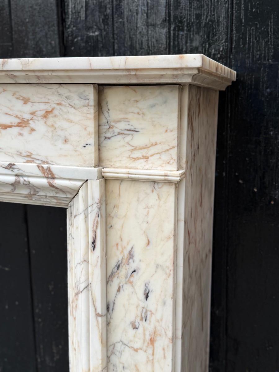 Louis XV Paonazzo marble fireplace, circa 1900 For Sale