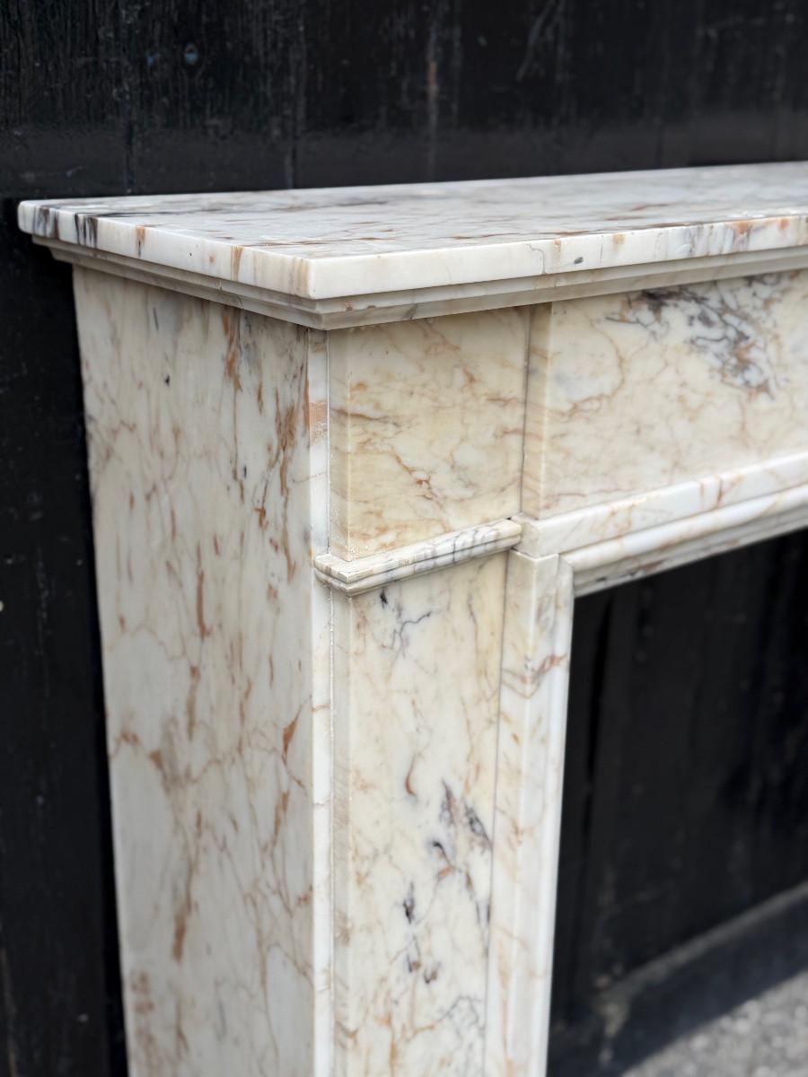 Paonazzo marble fireplace, circa 1900 For Sale 1