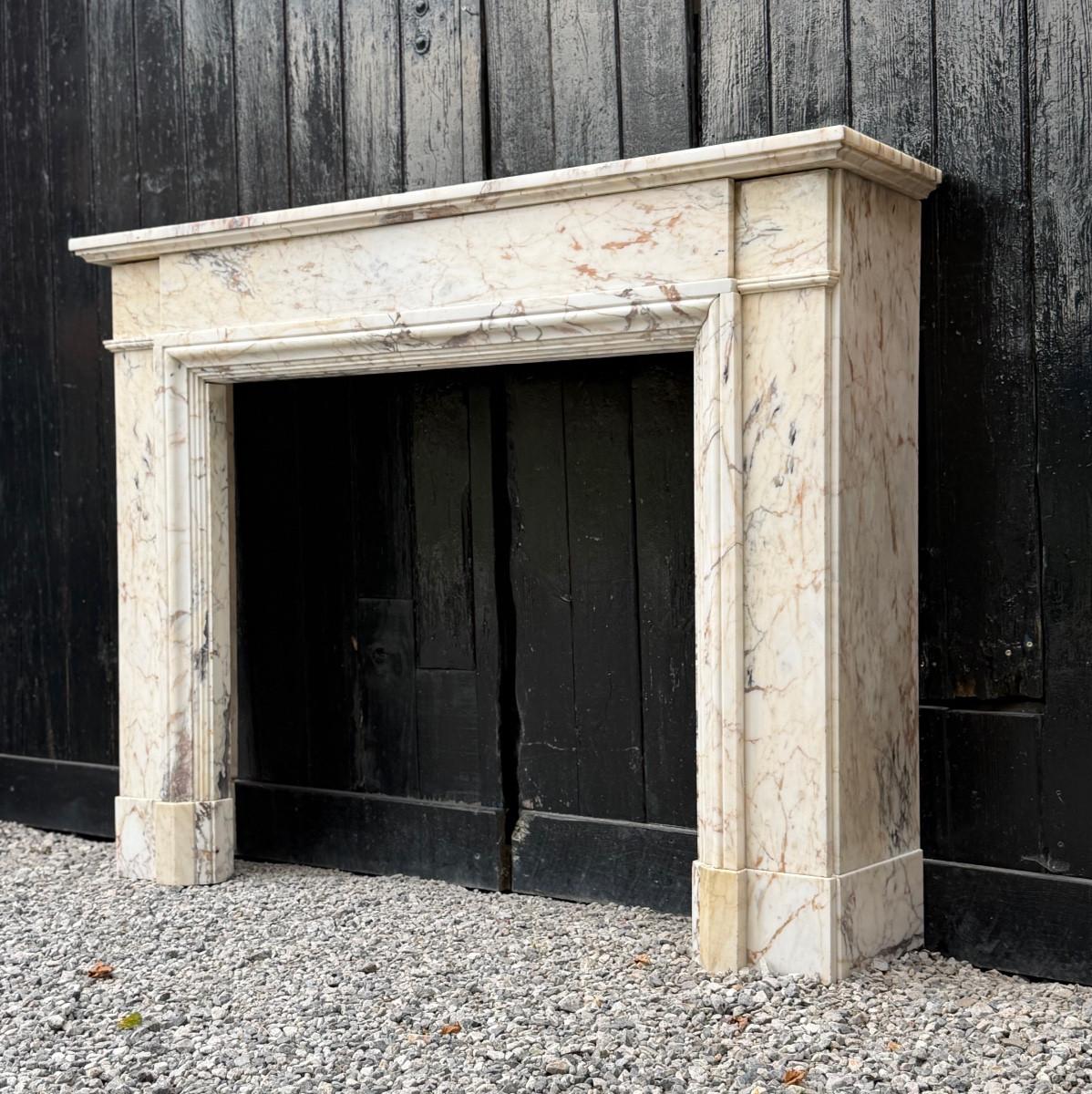 Paonazzo marble fireplace, circa 1900 For Sale 2