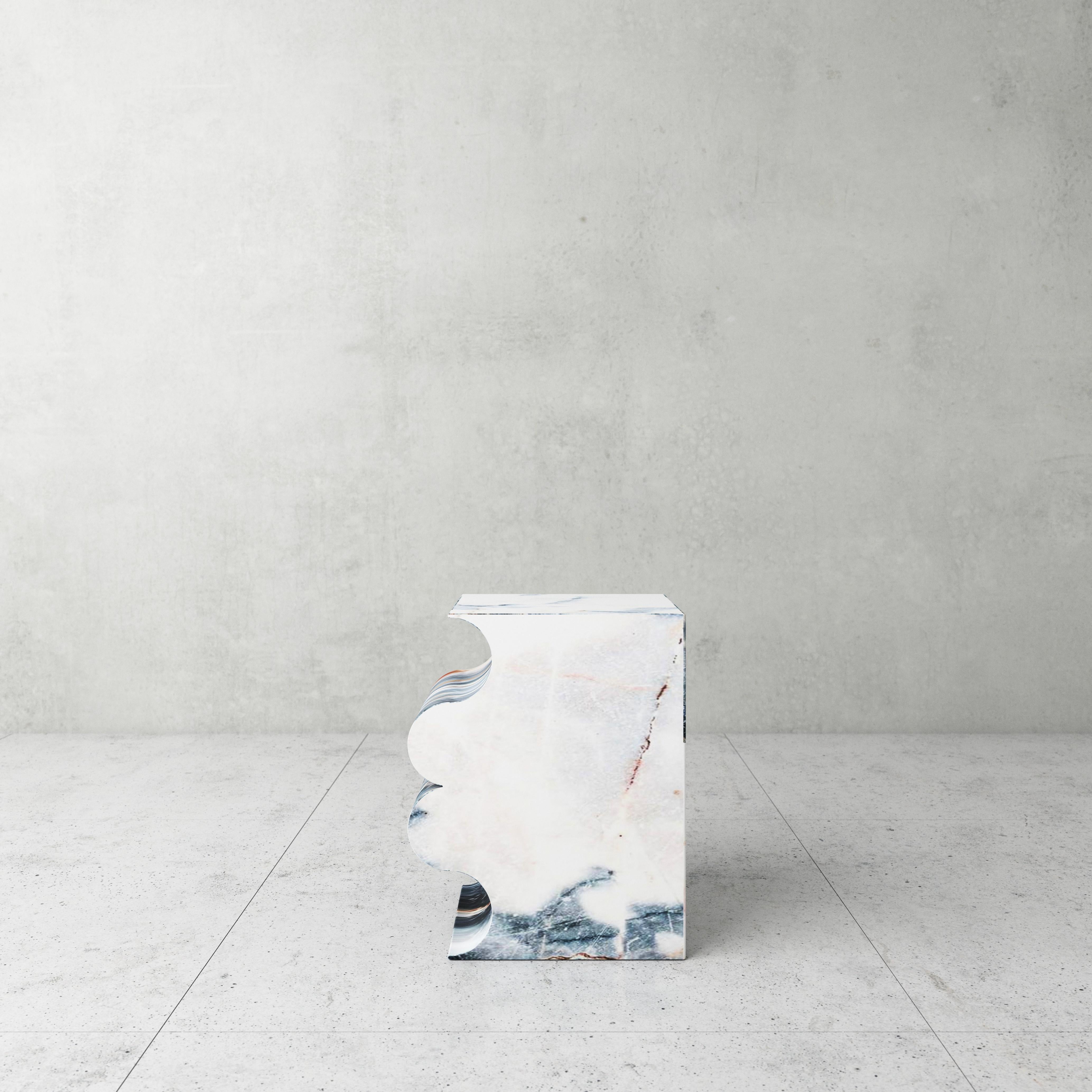 Contemporary Un Beso En El Mar Marble Sculpted Stool by Pietro Franceschini