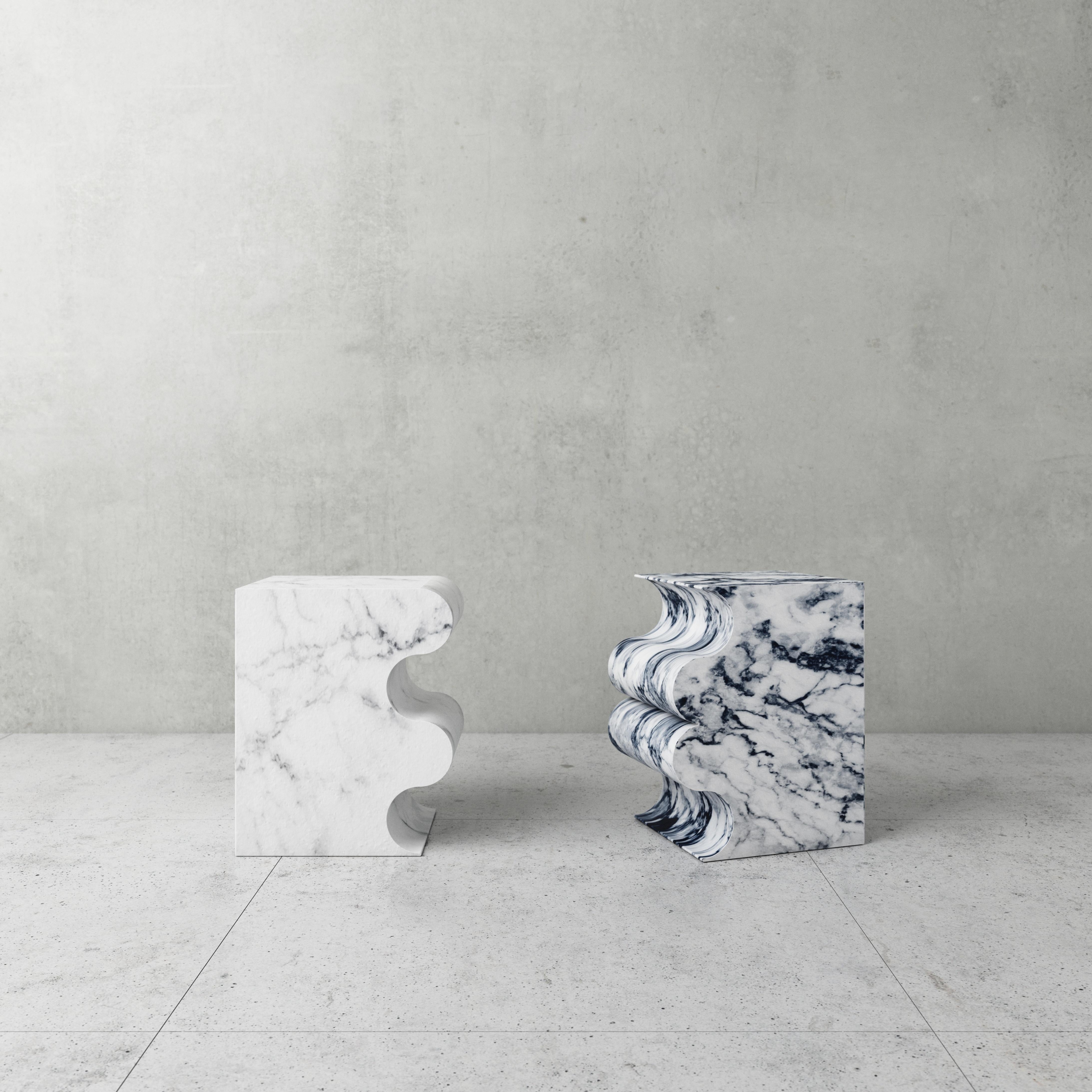 Contemporary Un Beso En El Mar Marble Sculpted Stool by Pietro Franceschini