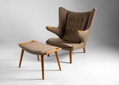 Papa Bear Armchair & Footrest, Hans Wegner, Denmark, c. 1950
