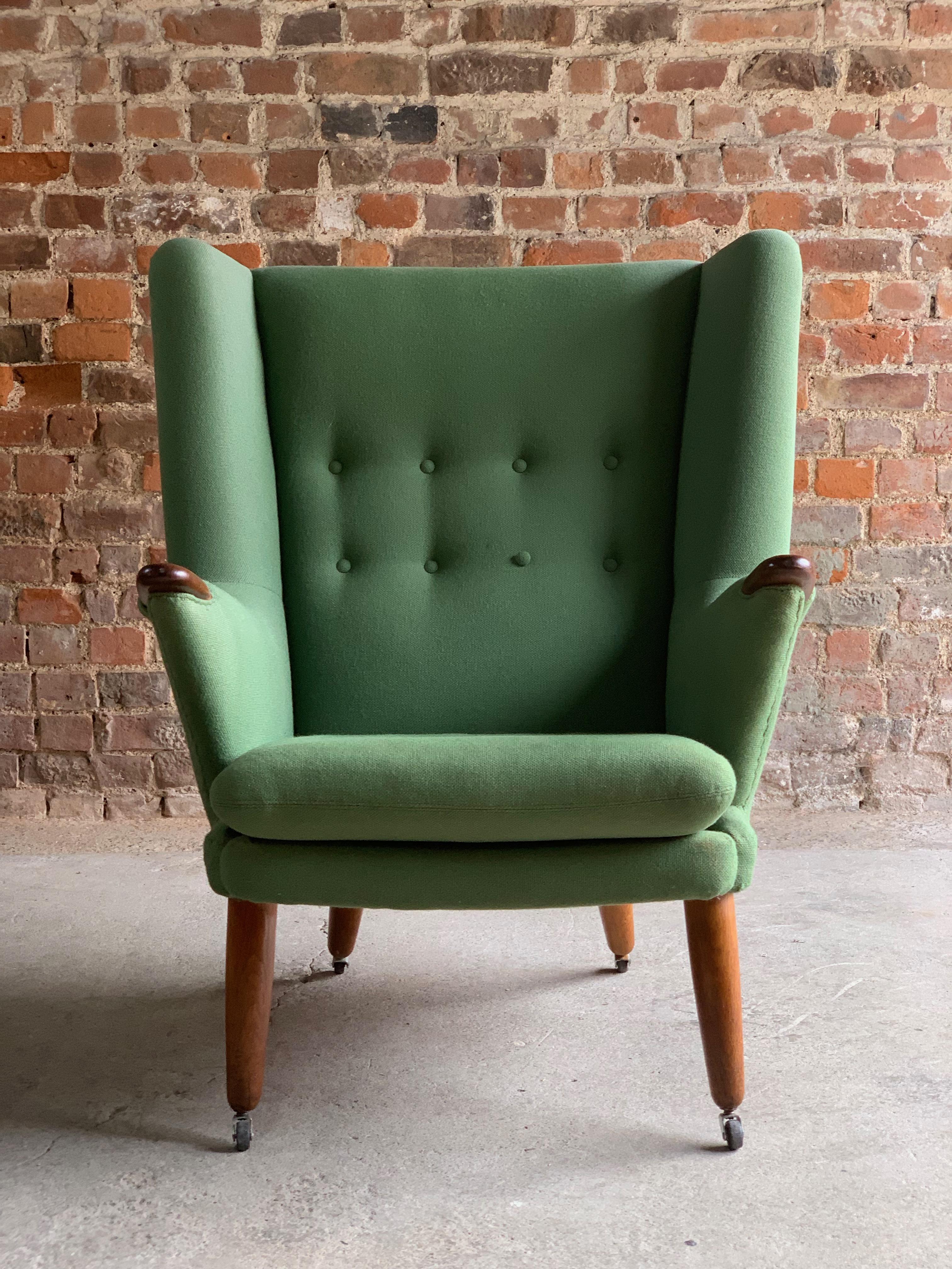 Papa Bear Armchair Pea Green Midcentury Danish, circa 1950 2