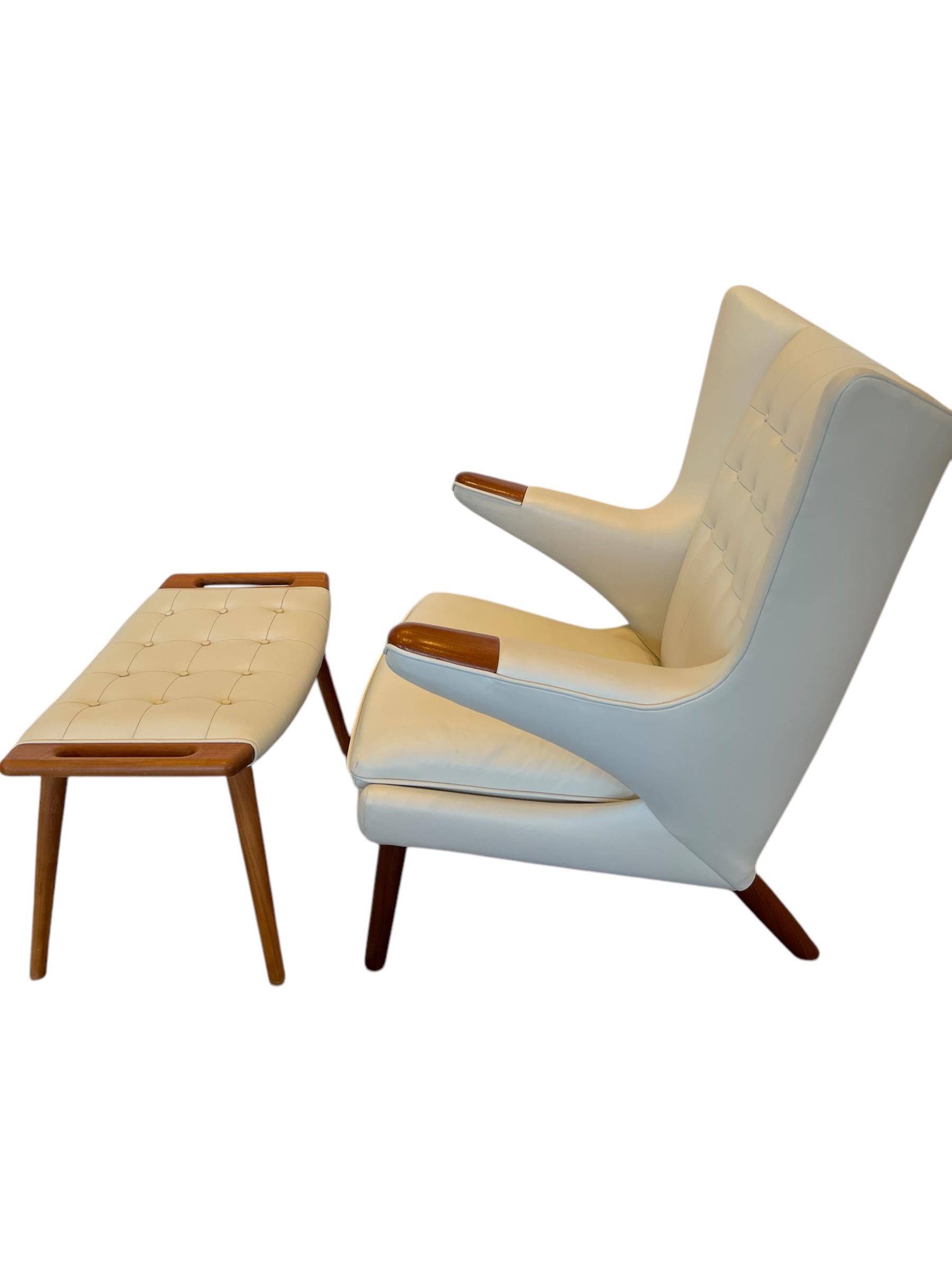 Mid-Century Modern Papa Bear Chair and Footstool For Sale