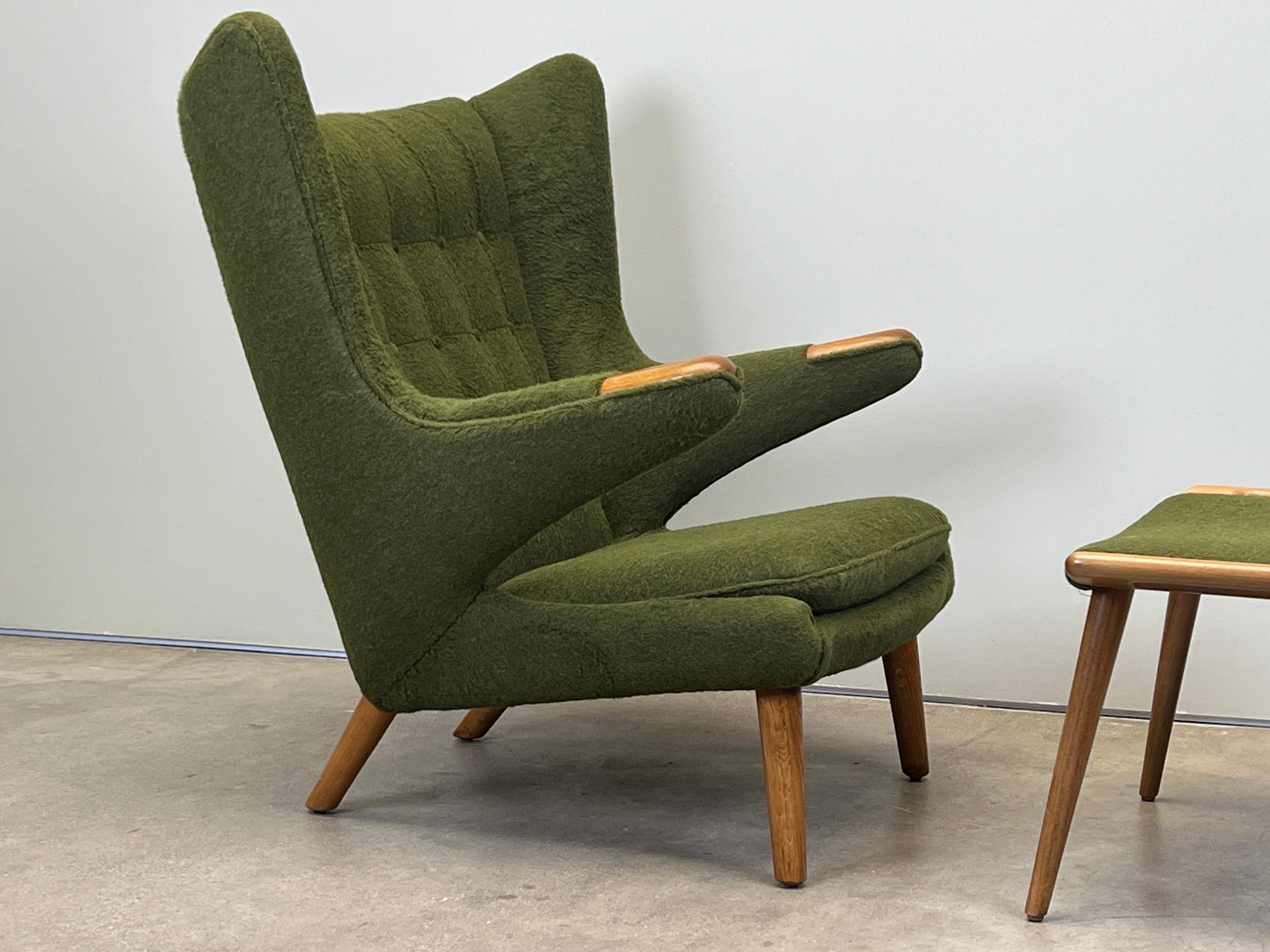Papa Bear Chair and Ottoman by Hans Wegner for A.P Stolen For Sale 14
