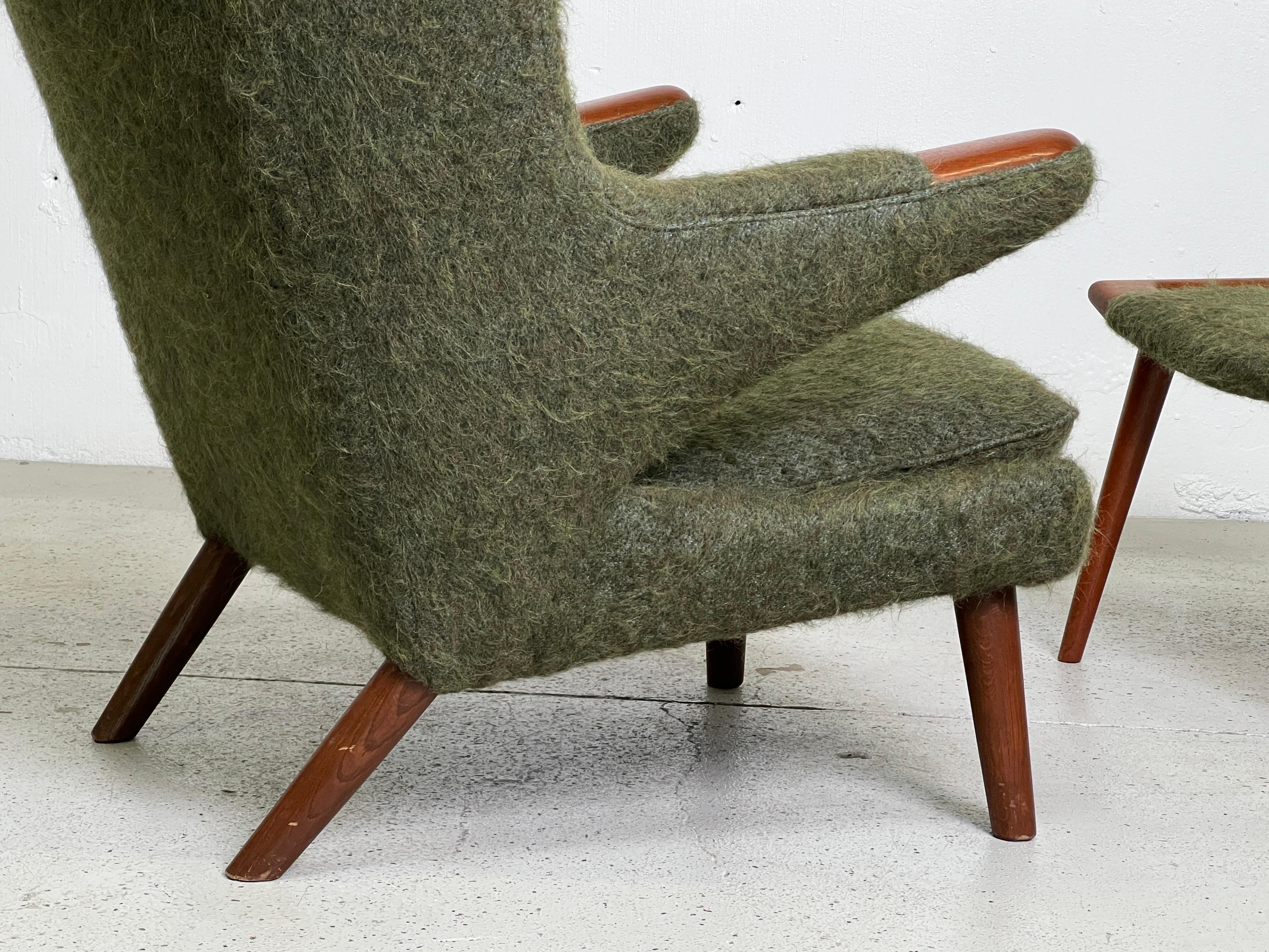 Mid-20th Century Papa Bear Chair and Ottoman by Hans Wegner for A.P Stolen