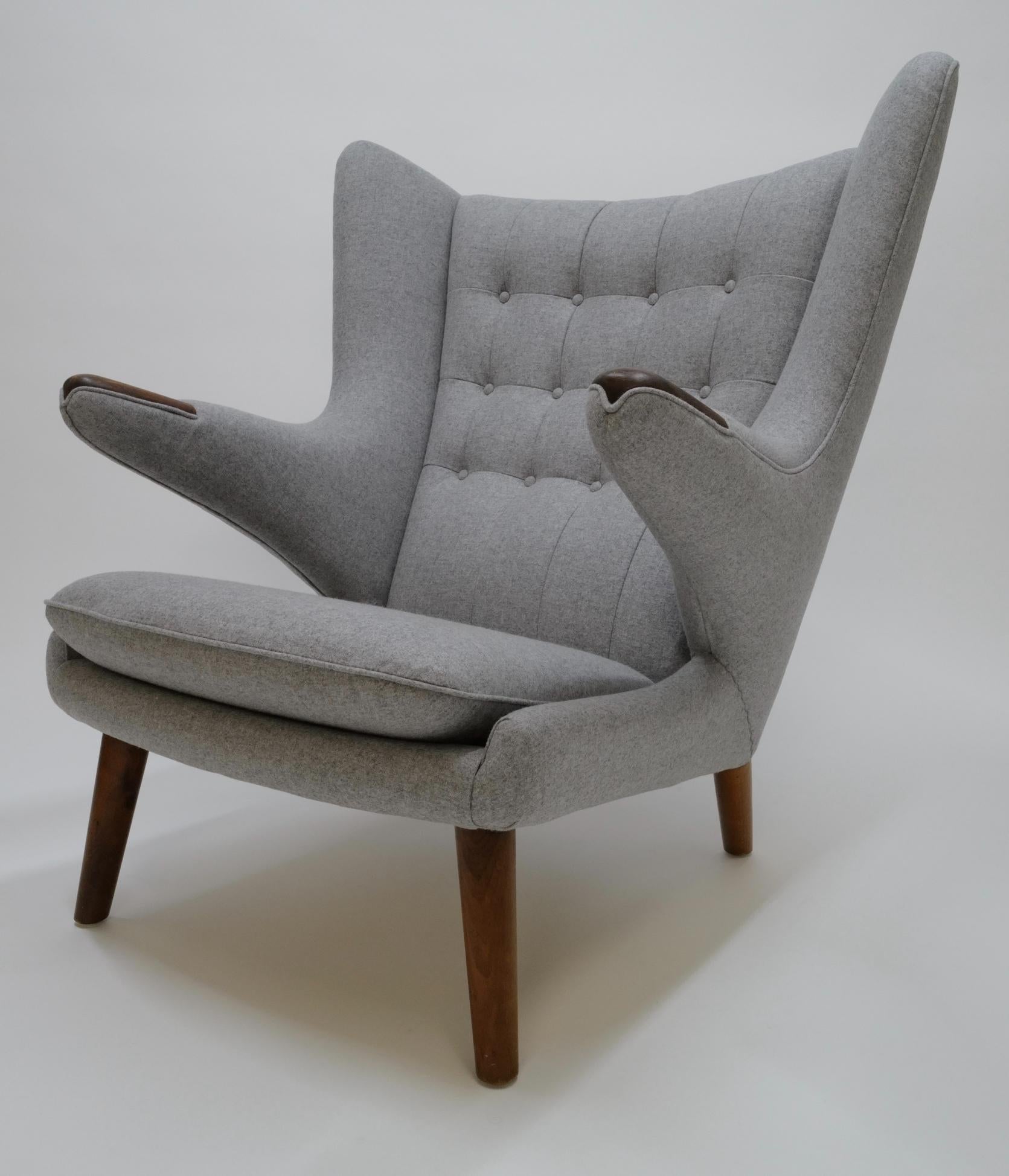 Mid-Century Modern Papa Bear Chair and Ottoman by Hans Wegner For Sale