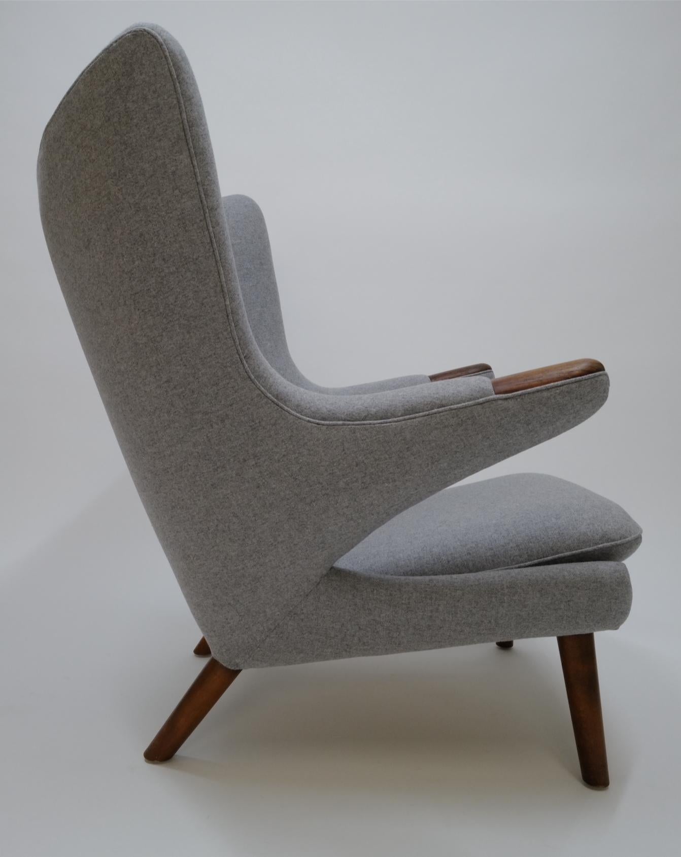 Mid-20th Century Papa Bear Chair and Ottoman by Hans Wegner For Sale