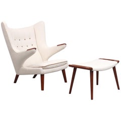 Papa Bear Chair and Ottoman by Hans Wegner