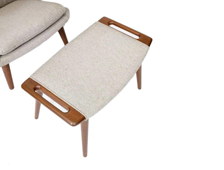Papa Bear Chair and Stool by Hans J. Wegner for A.P. Stolen, Denmark, 1950s For Sale 2