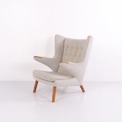 Papa Bear Chair Model AP19 in Light Grey Hallingdal with Teak by Hans J. Wegner