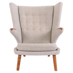 Papa Bear Chair Model AP19 in Light Grey Hallingdal with Teak by Hans J. Wegner