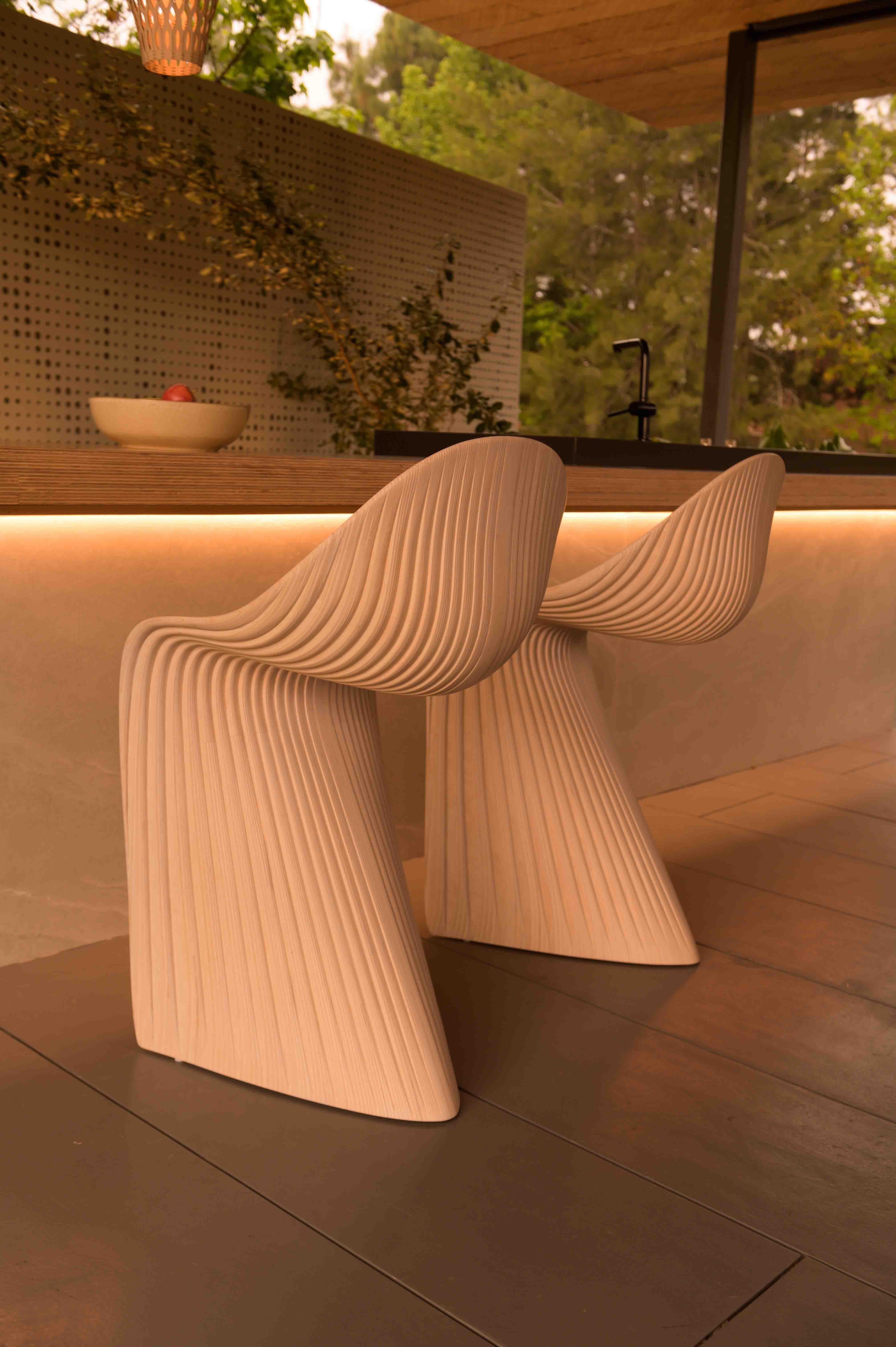 Contemporary Papagayo Stool by Piegatto, a Sculptural Stool For Sale